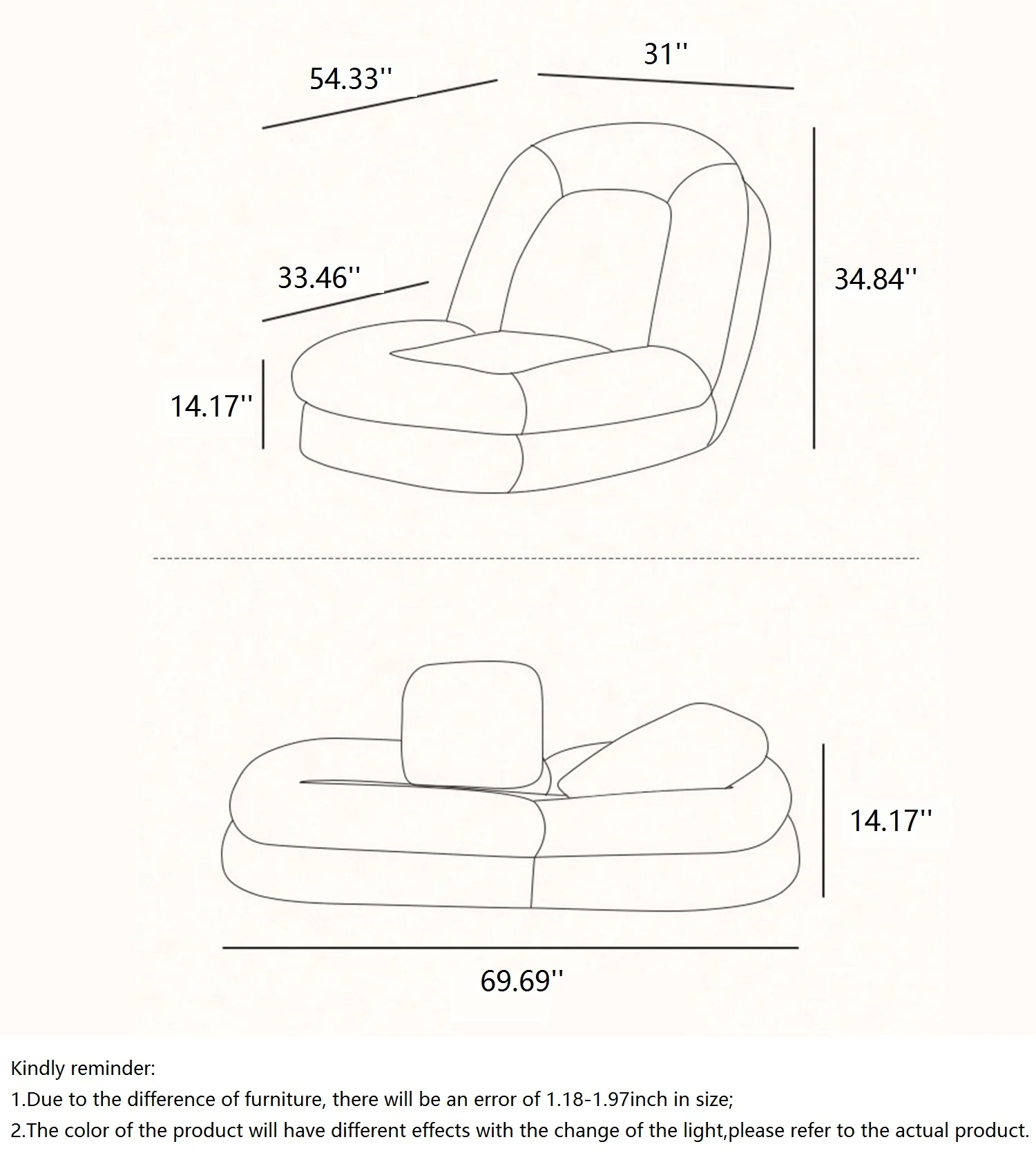 NÓVORA CASA transformable Sofá cama descanso sofá Beige peluche terciopelo