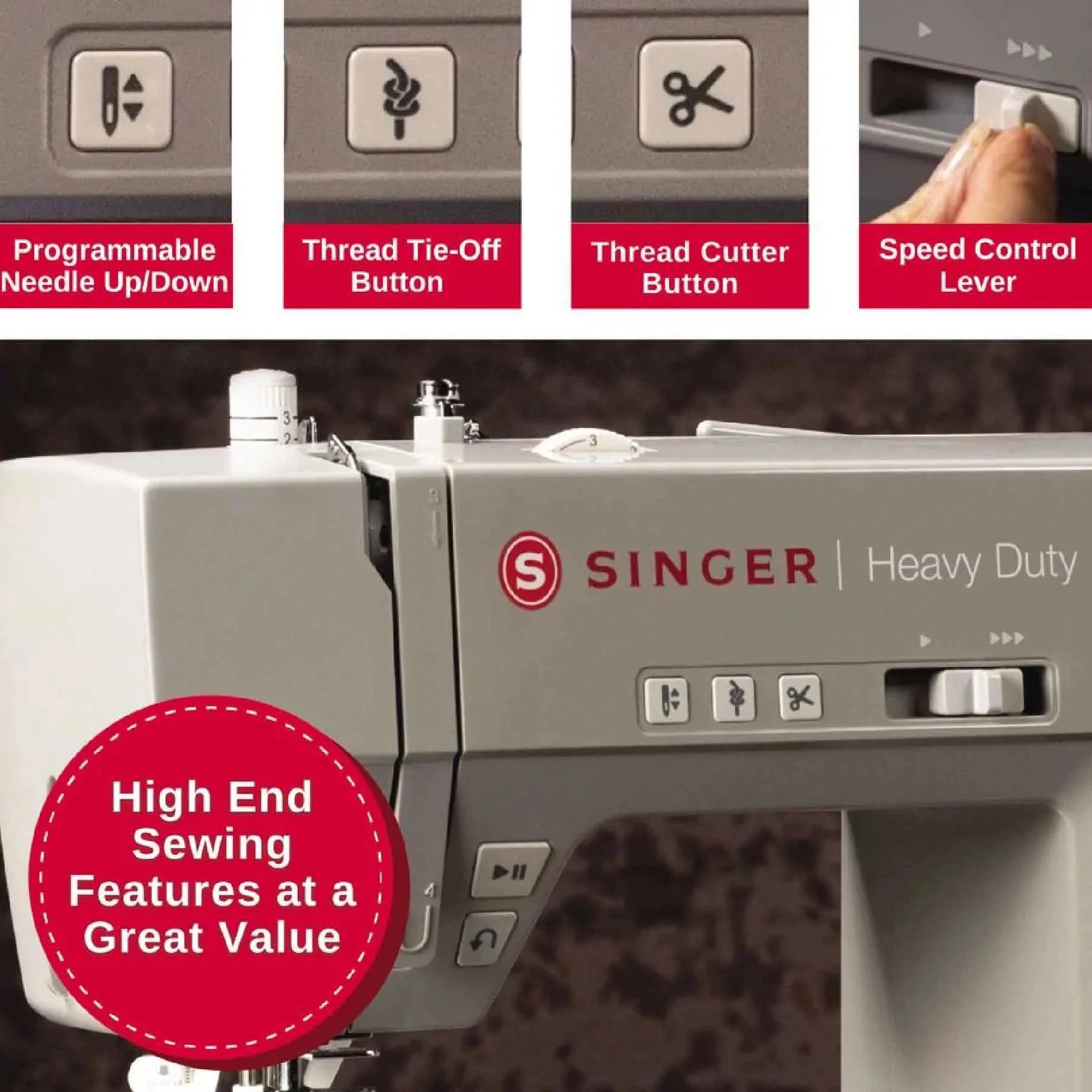 SINGER® Heavy Duty 6800C Sewing Machine & Extension Table Bundle