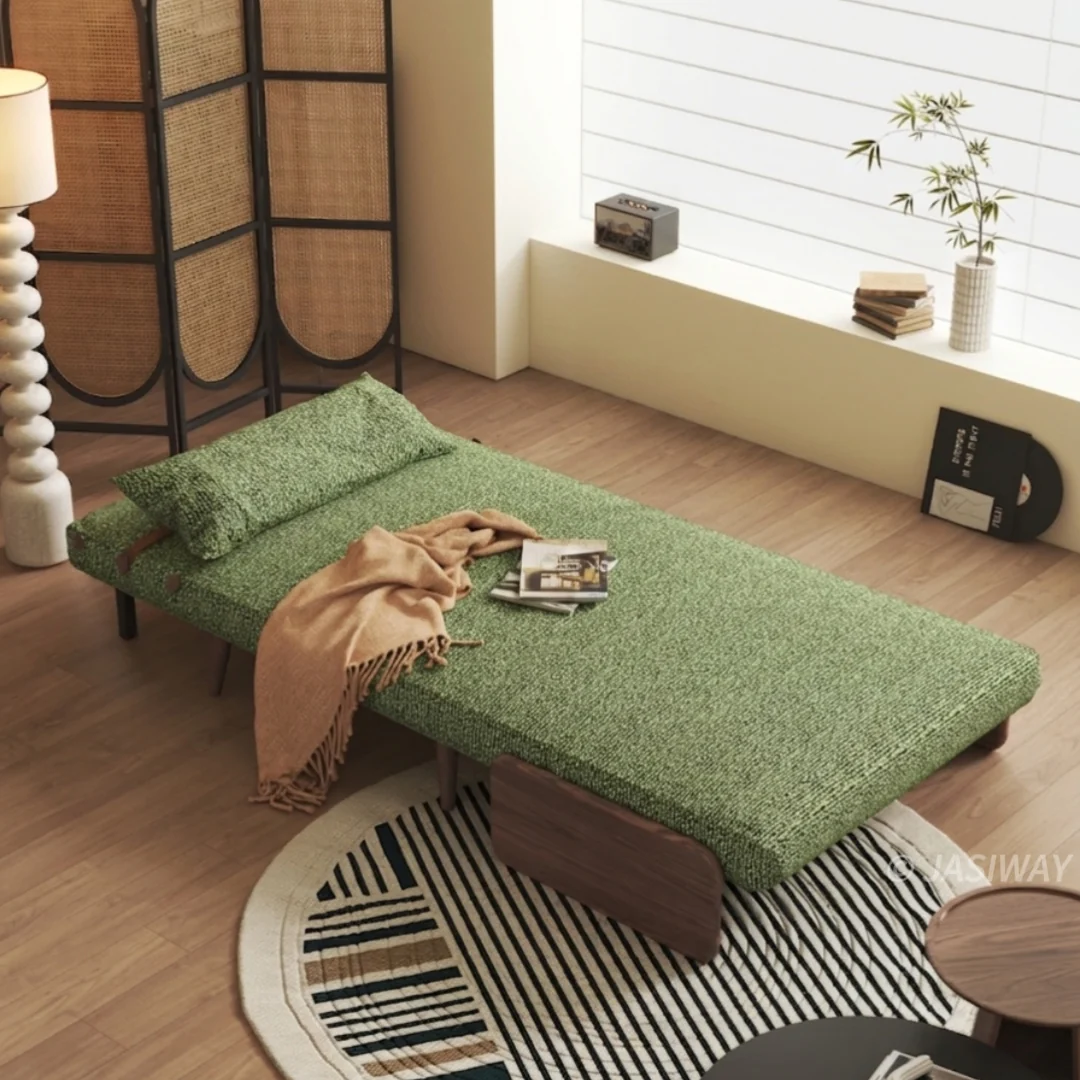 NÓVORA CASA transformable Sillón descanso cama con doble Tone Bouclé tweed tapizado & Ajustable respaldo