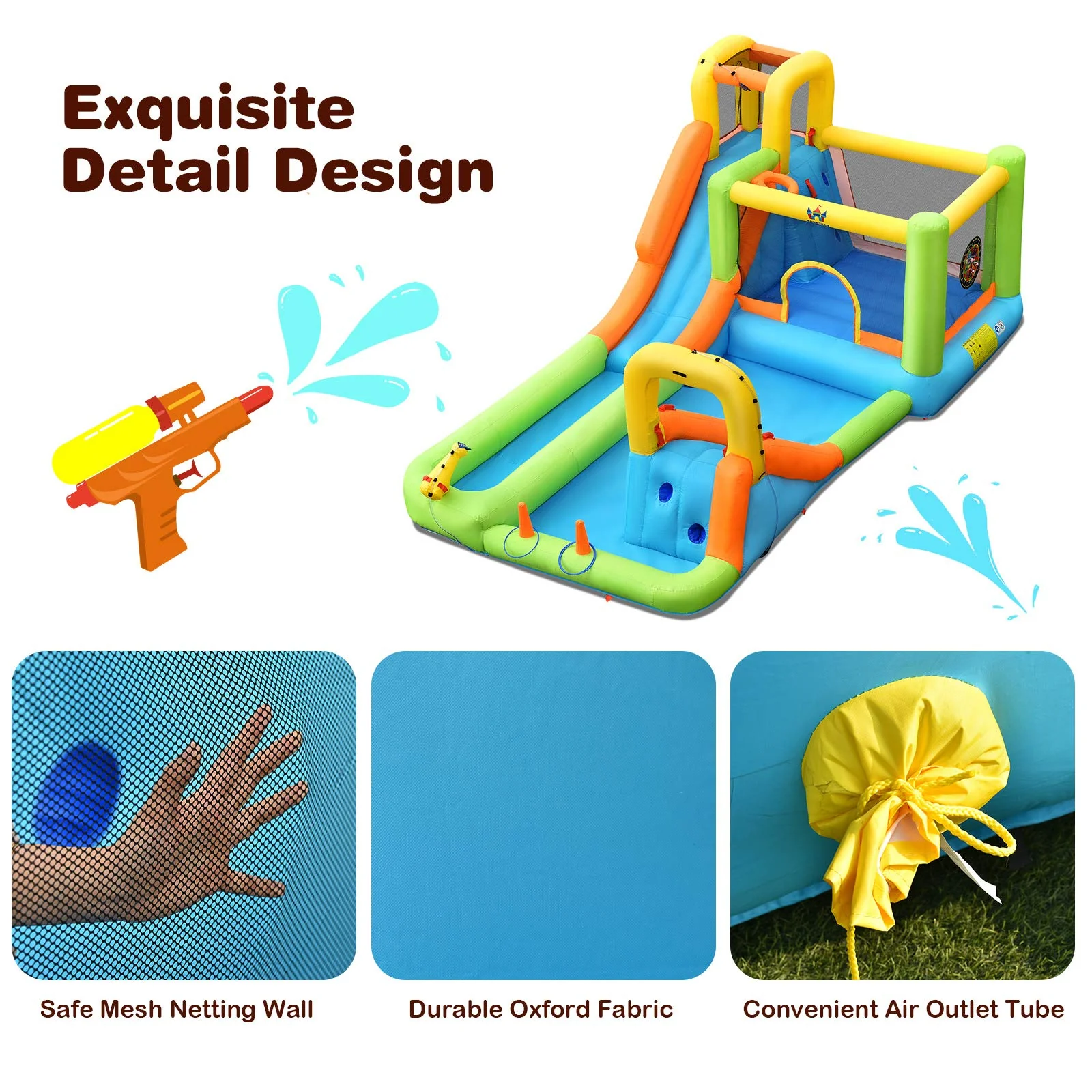 BOUNTECH Inflatable Water Slide, 20.5x11FT Mega Waterslide Park Bounce House for Outdoor Fun w/Long Slide