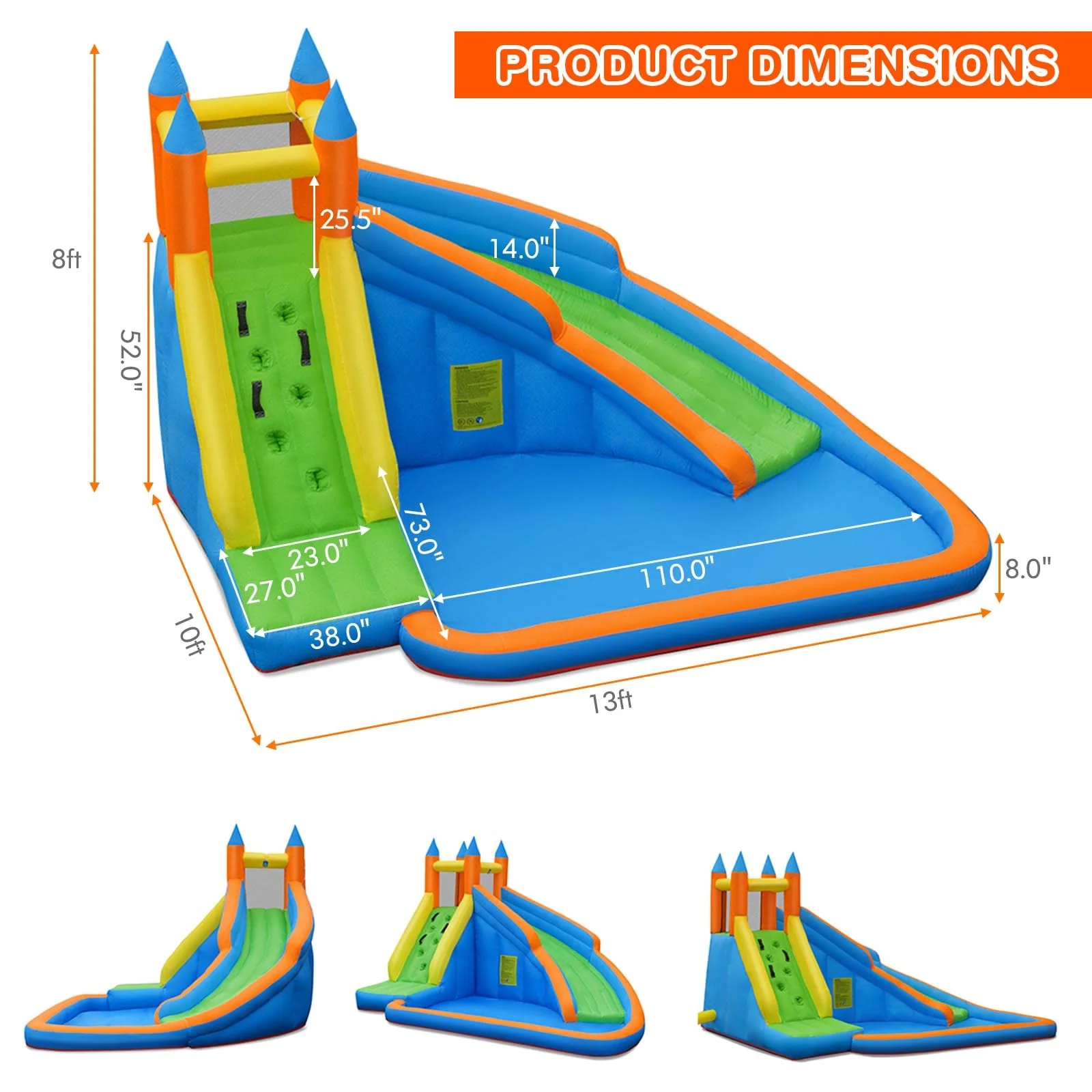 Costzon Inflatable Water Slide