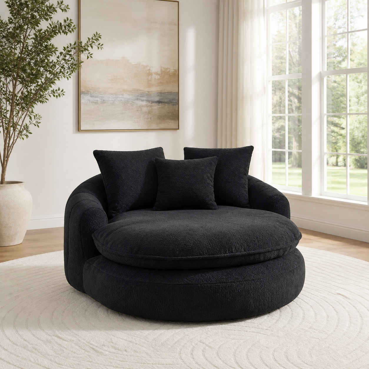 NubeLounge negro con 3 cojines