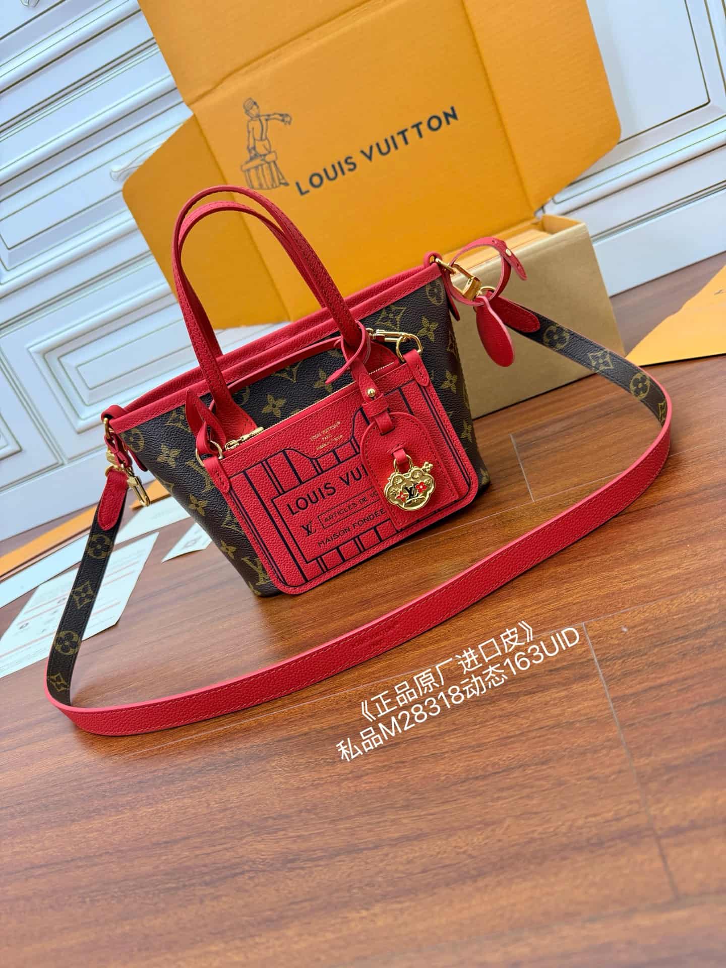 Louis Vuitton Neverfull Inside Out BB Monogram/Sari Red M28318 TOP