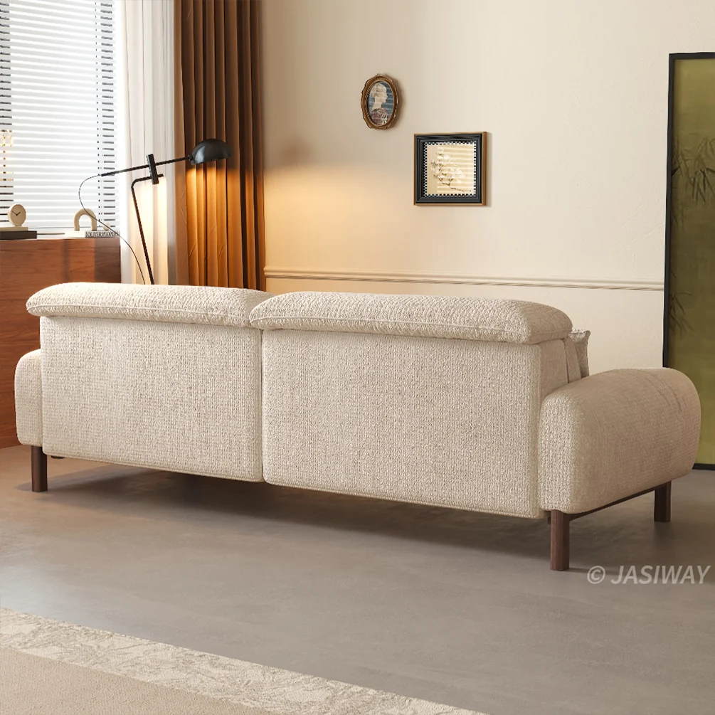 NÓVORA CASA Impermeable Chenilla sofá con Ajustable reposacabezas| Moderno profundo asiento nube sofá con Madera maciza estructura para familiar & mascotas amigable Sala