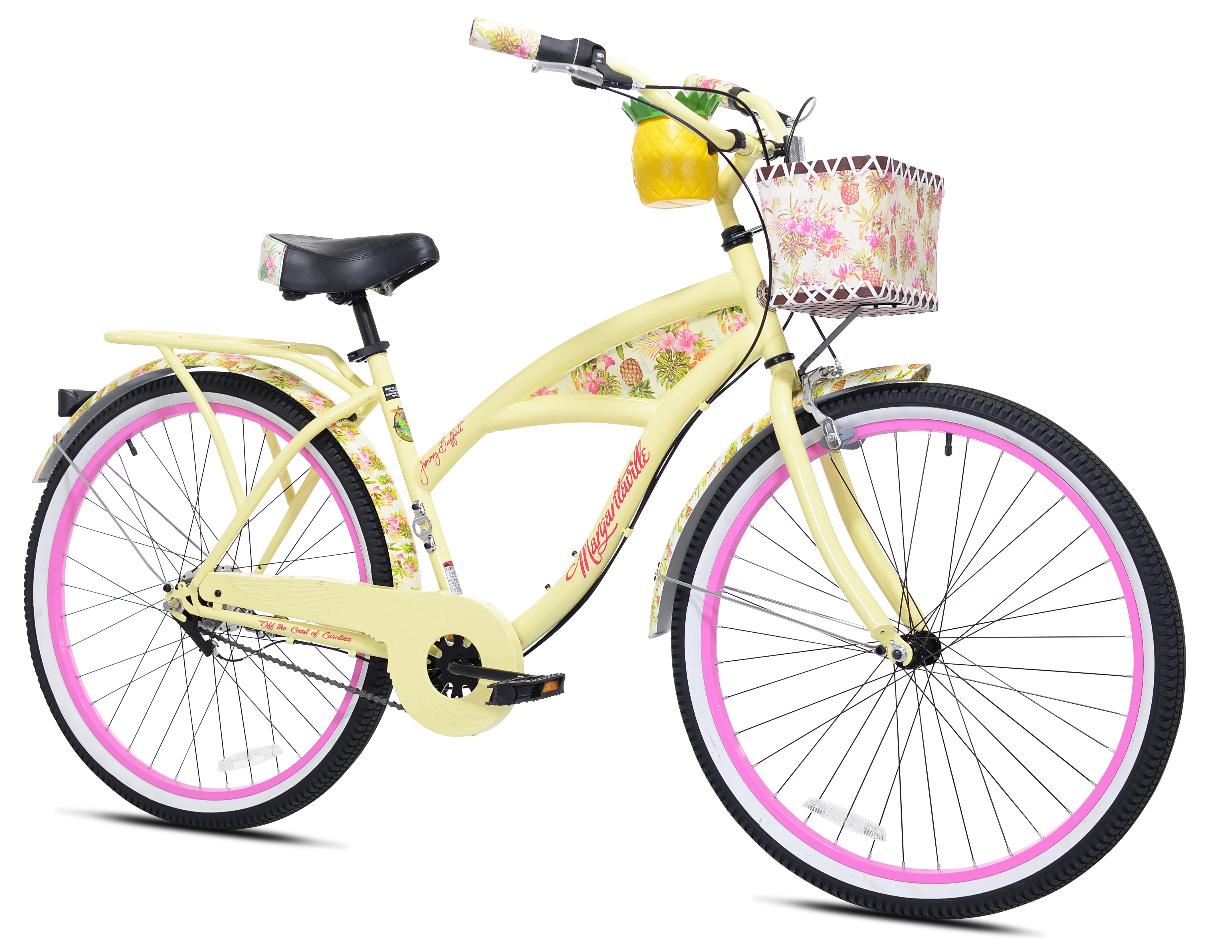 26″ Margaritaville Women’S 3 – Speed Cruiser Bike, Yellow