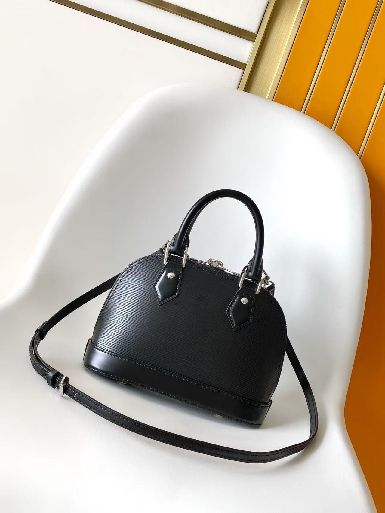 Louis Vuitton Alma BB Black Epi grained cowhide leather M24645 High