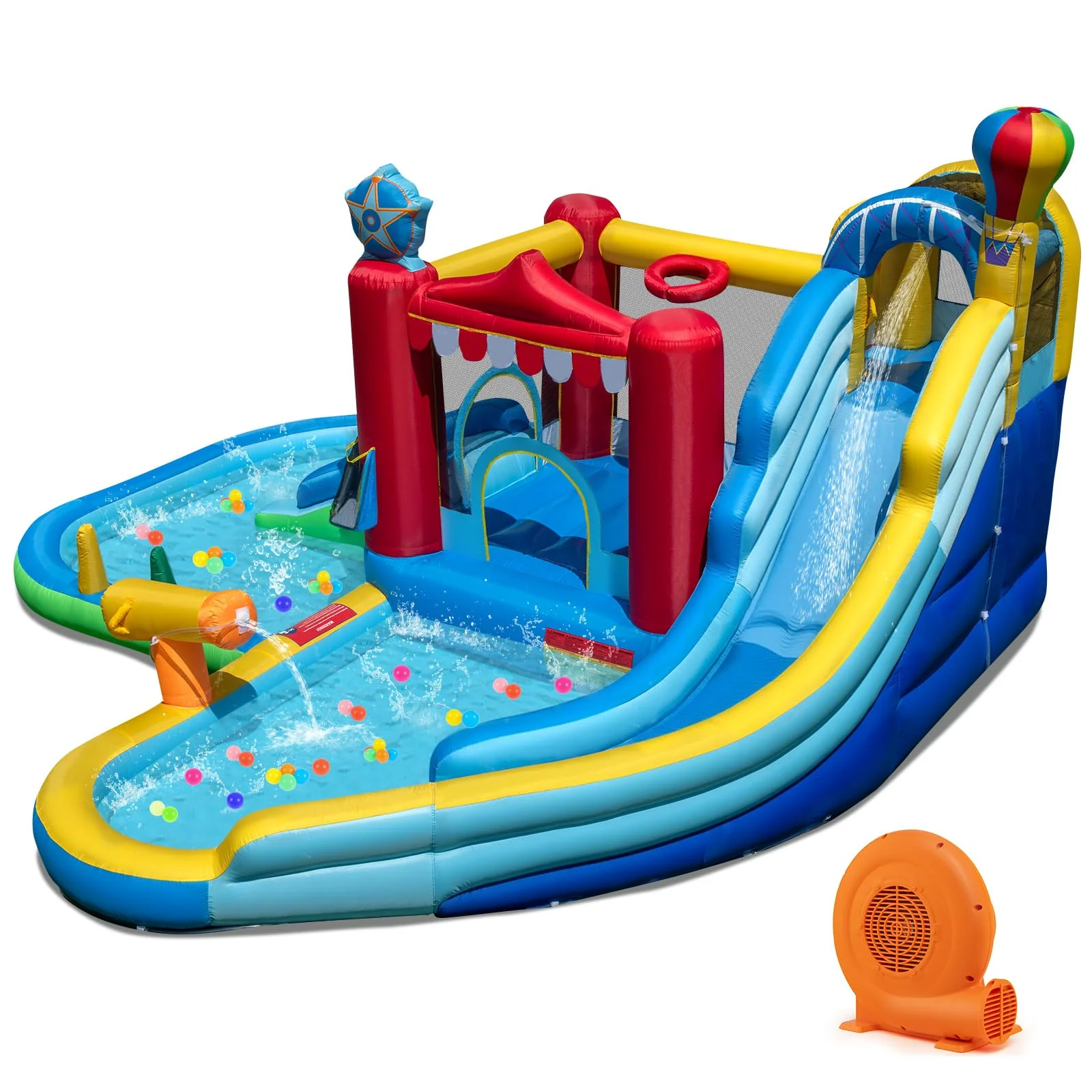 BOUNTECH Inflatable Water Slide with Bounce House 8-in-1 Amusement Park Water Park