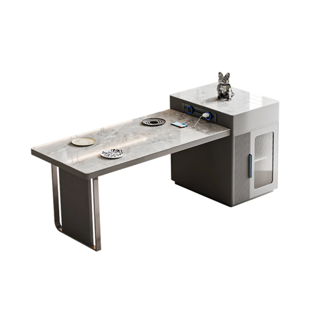NÓVORA CASA pizarra isla Extensible Mesa de comedor con Gabinete de almacenamiento integrado