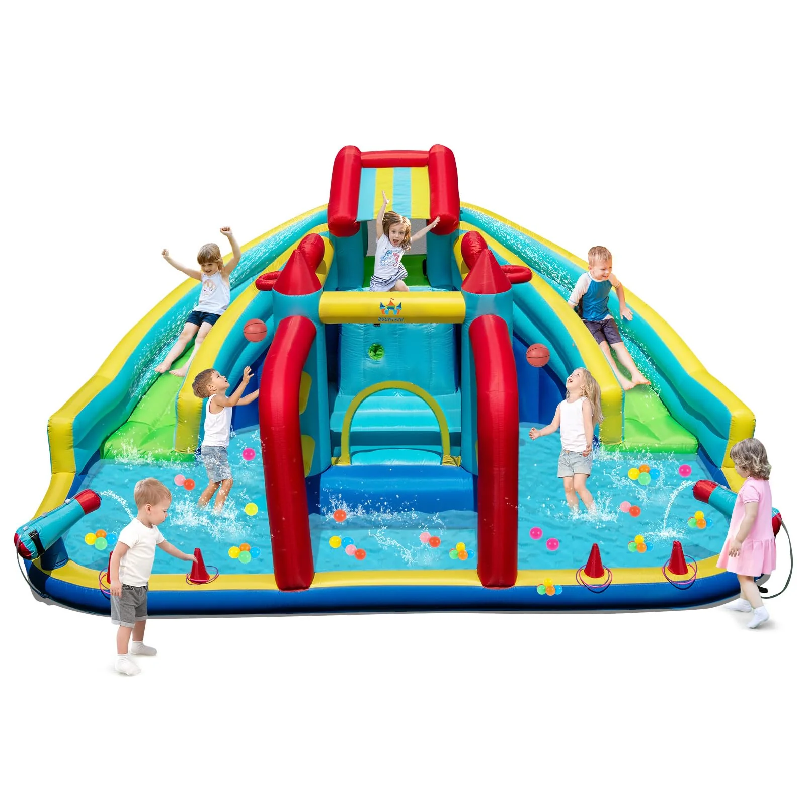 BOUNTECH Inflatable Water Slide with Bounce House Double Water Slide Park