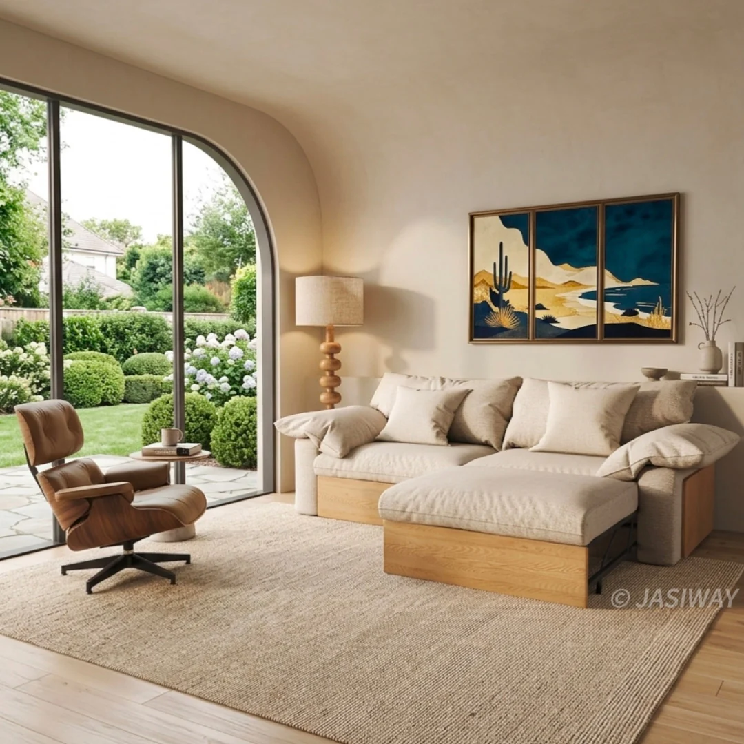 NÓVORA CASA extragrande profundo asiento seccional sofá con Ajustable diván & extraíble extraíble reposapiés| Japandi transformable descanso sofá para Sala