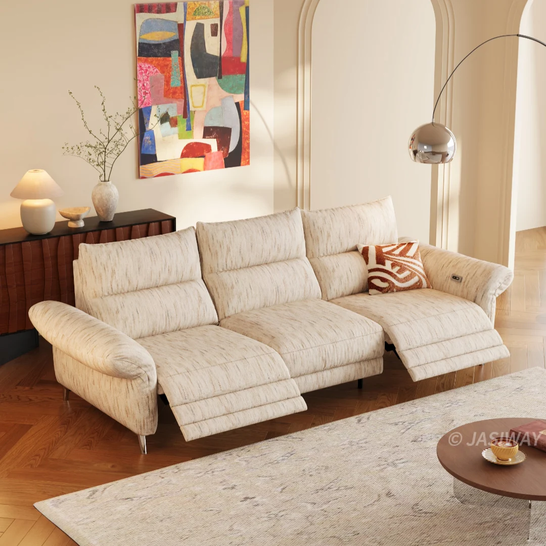 JASIWAY eléctrico Reclinable sofá con lavable tela fundas & USB carga| Moderno modulable reclinable sofá con Ajustable respaldo para Sala