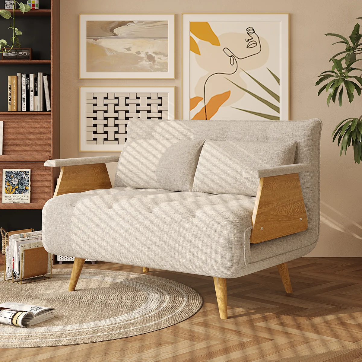 NÓVORA CASA 3-en-1 plegable sofá sillón cama con reposabrazos– 3 tamaños disponible
