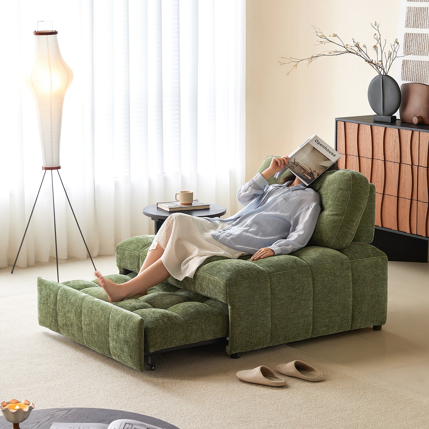 NÓVORA CASA Chenilla extraíble extraíble individual Sofá cama– espacio ahorrador descanso & visitas cama