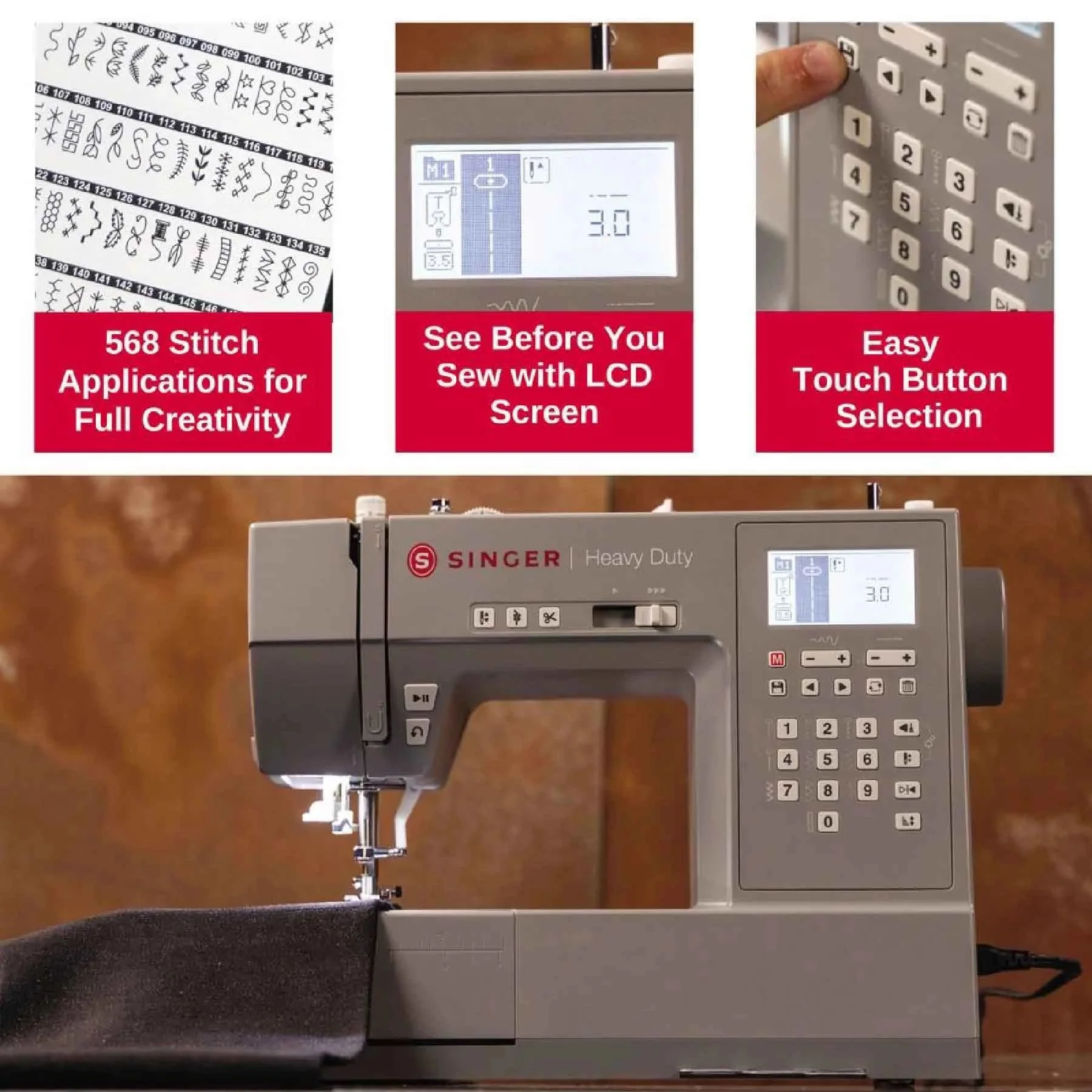 SINGER® Heavy Duty 6800C Sewing Machine & Extension Table Bundle