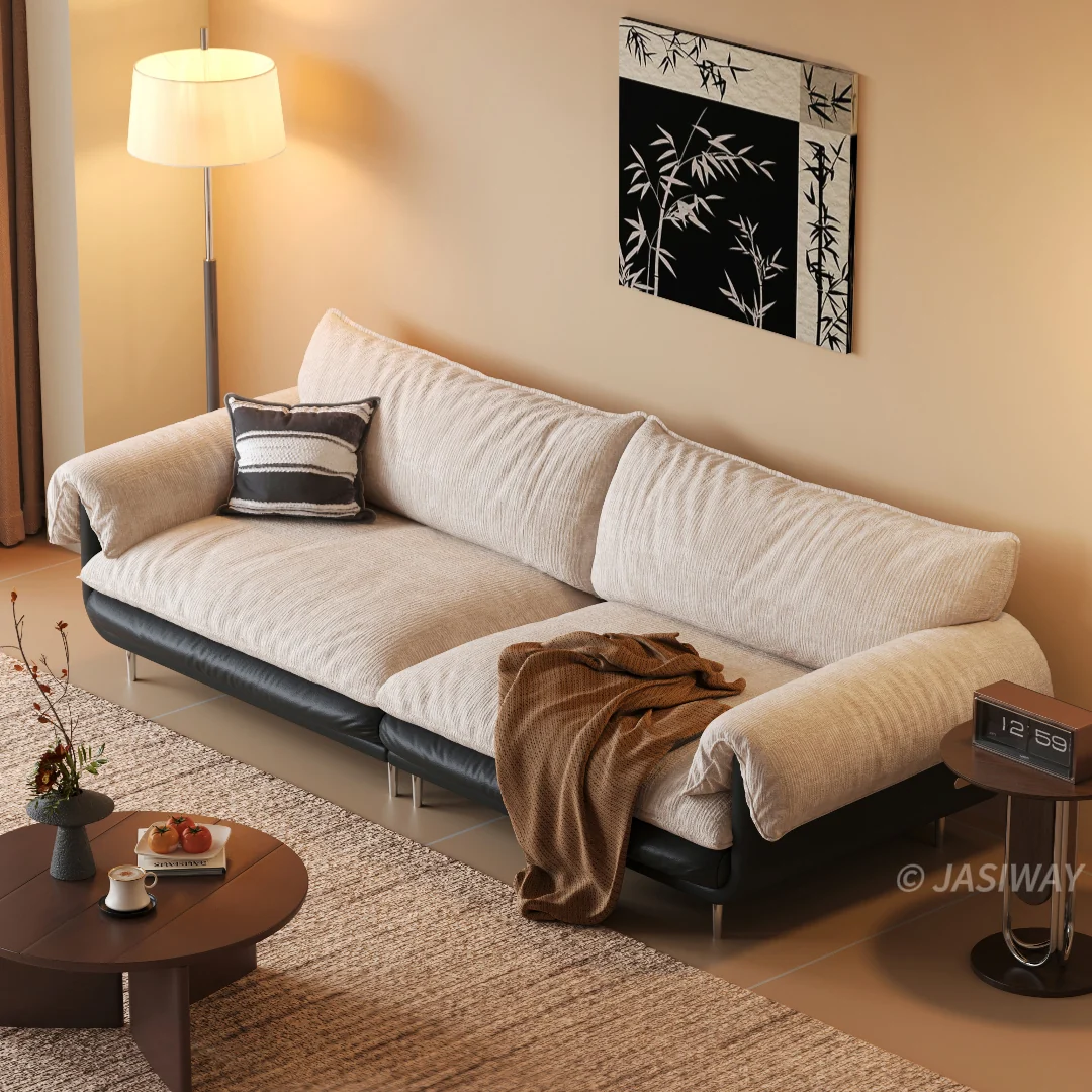 NÓVORA CASA profundo asiento Chenilla sofá con almohada superior brazos| 3-plazas Tapizado sofá con texturizado tela & bajo perfil estructura para Sala