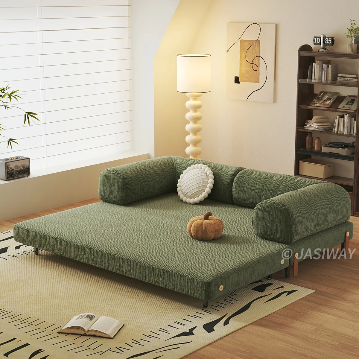 NÓVORA CASA modulable Sofá cama & Sofá cama| transformable diseño en Bouclé, Chenilla o pana tapizado