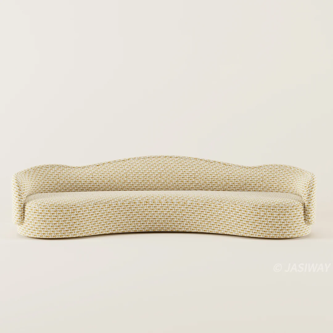 RINGCHEN De lujo Curvo texturizado tejido sofá| escultórico serpentino nube sofá en avena para orgánico Moderno sala habitaciones & de diseñador interiores