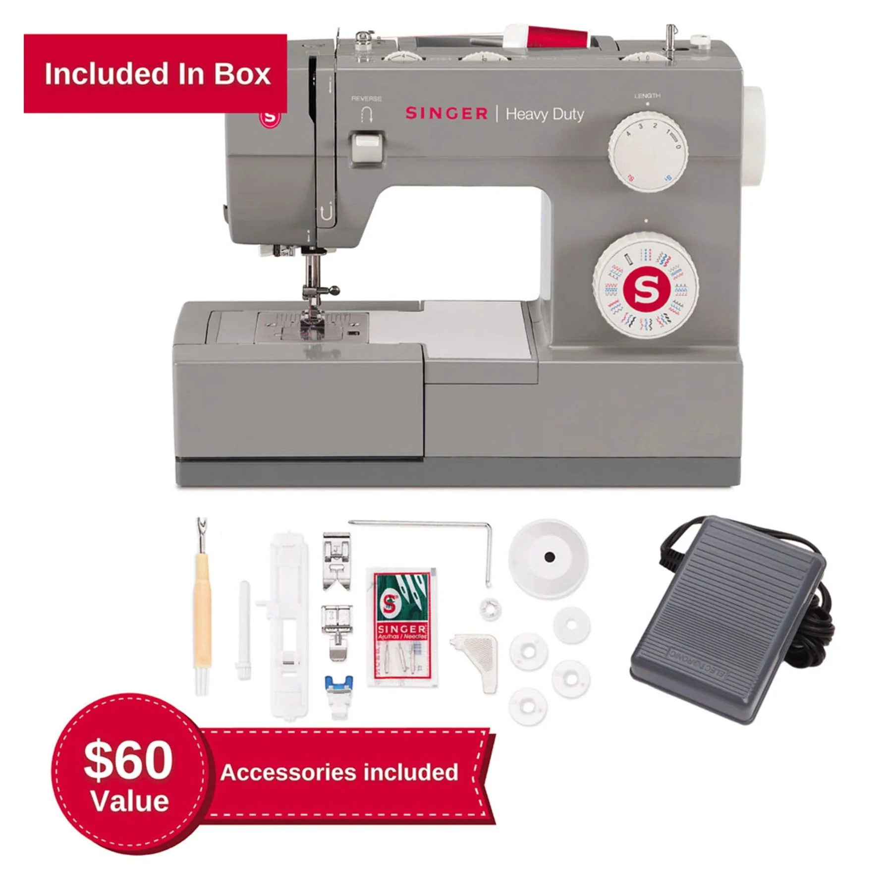 SINGER® Heavy Duty 4432 Sewing Machine & Extension Table Bundle