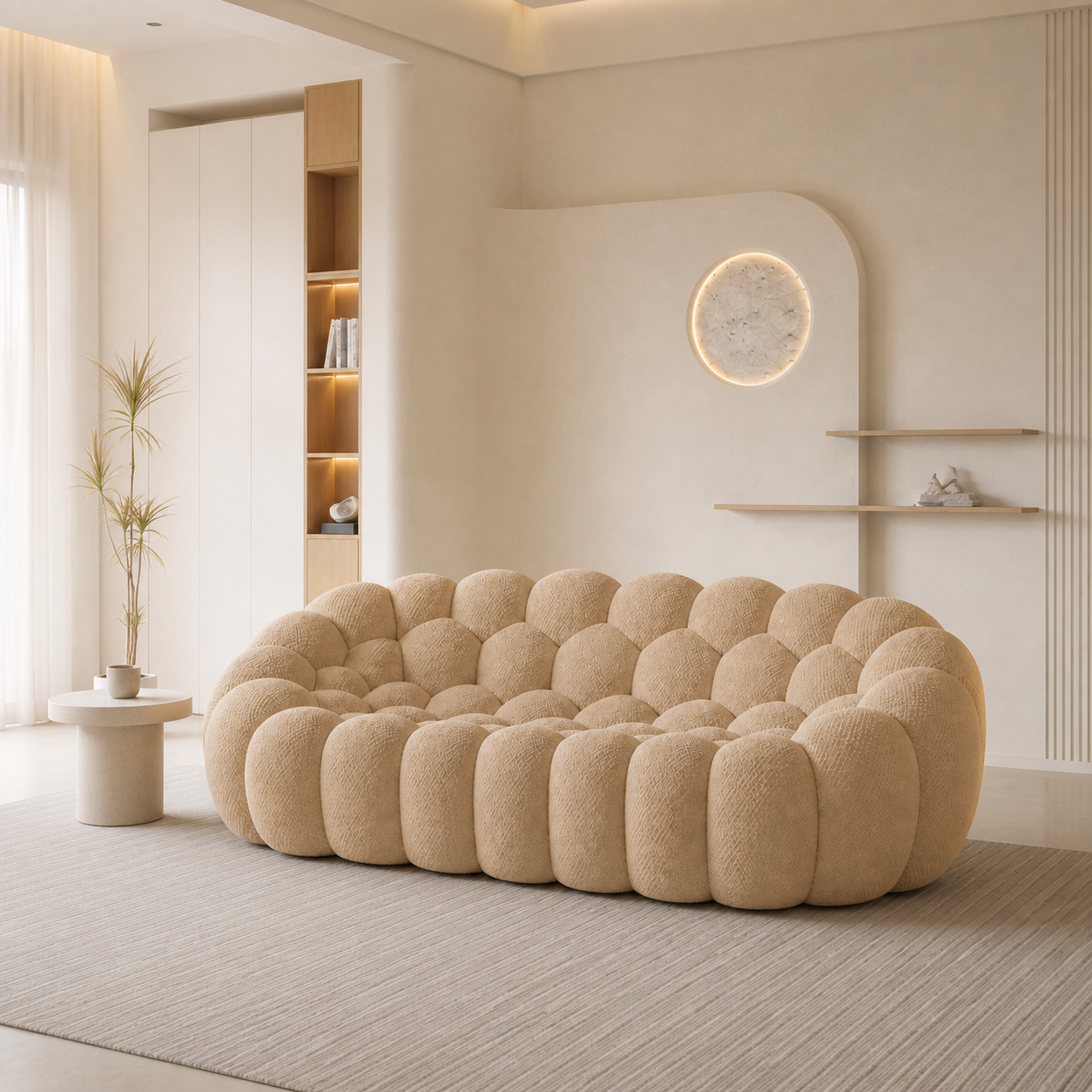 Ciel Sofá 3 plazas en ambiente — Beige cálido