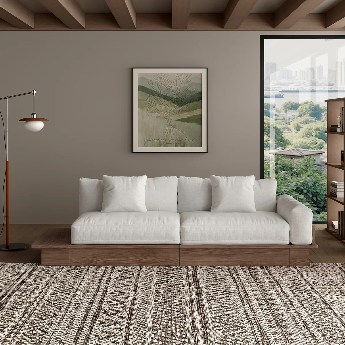 NÓVORA CASA extraíble extraíble Sofá cama con madera plataforma soporte| bajo perfil transformable sofá para Sala