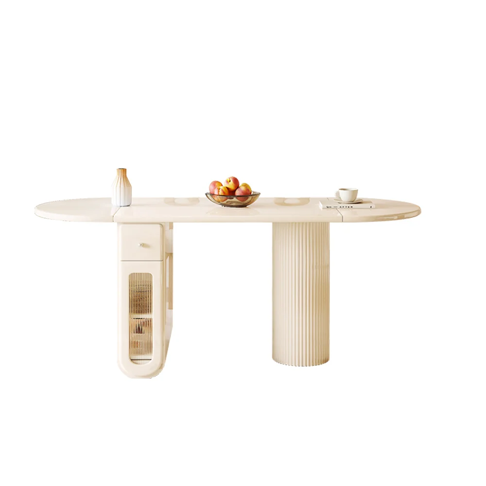 NÓVORA CASA Mesa de comedor Plegable Ovalado diseño con Almacenamiento