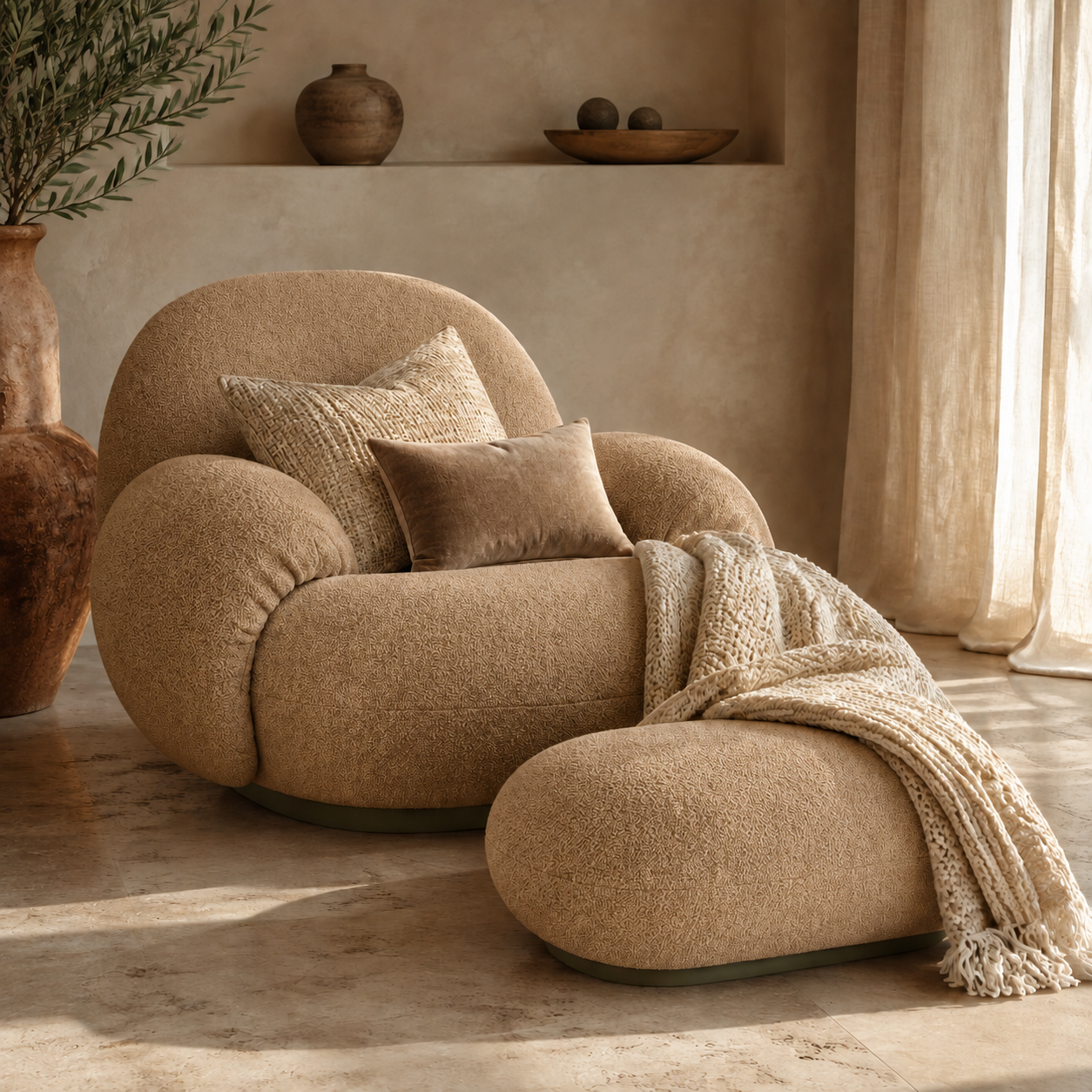 AuraCloud™ | Sillón lounge giratorio con reposabrazos