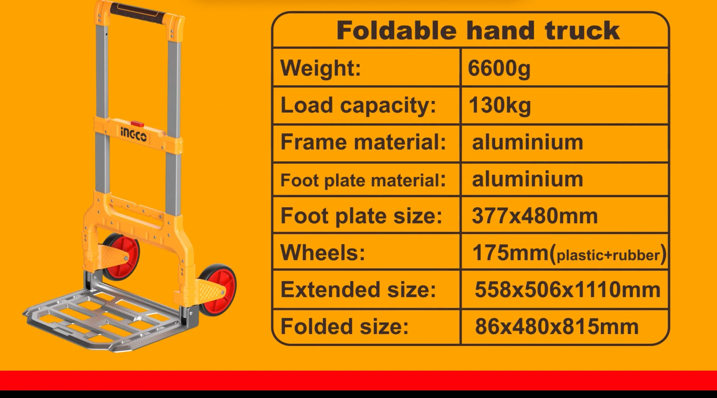 INGCO Stackable 19 Inch Plastic Toolbox 480 x 320 x 148
