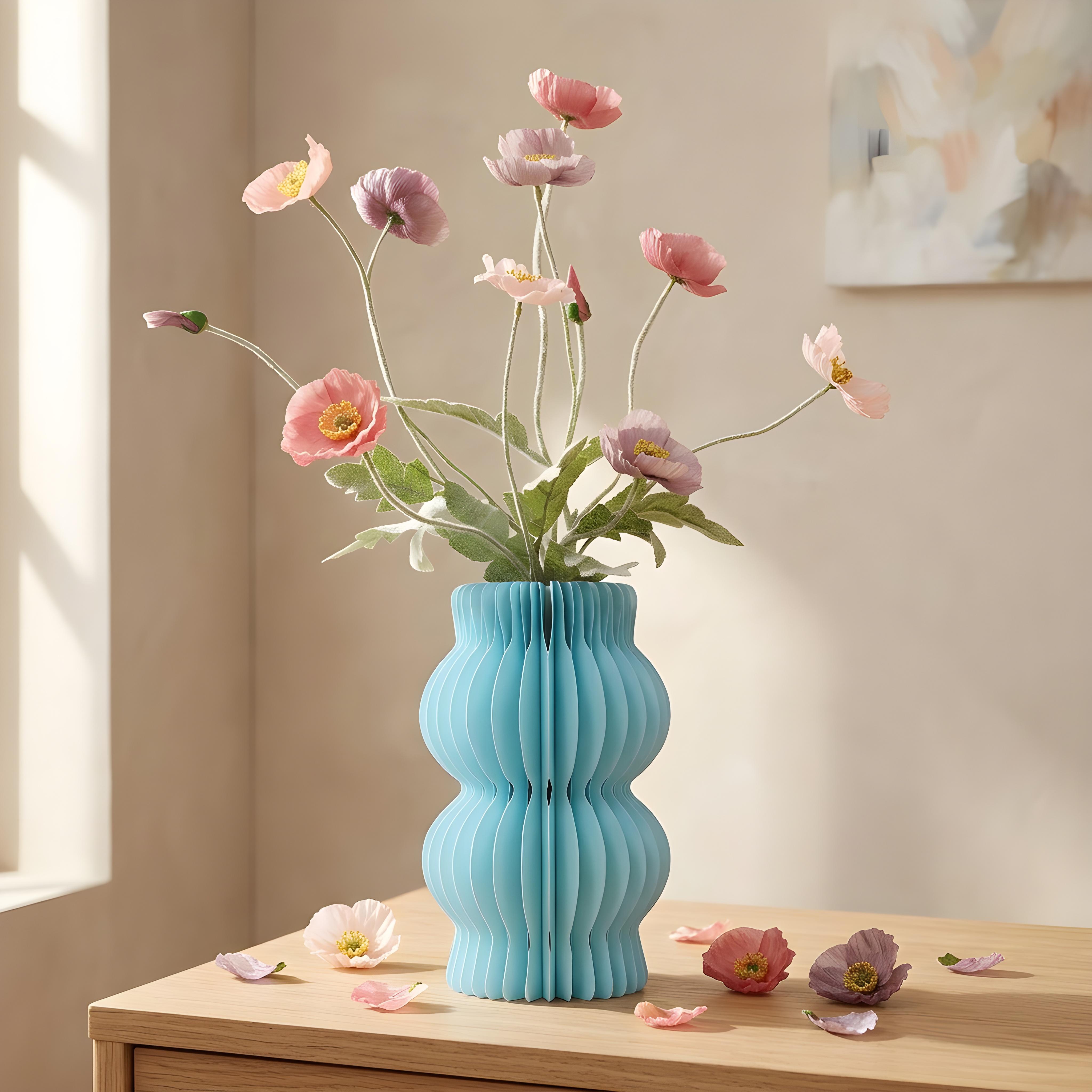 Magnetic Paper Honeycomb Flower Vase Decorative Home Accent