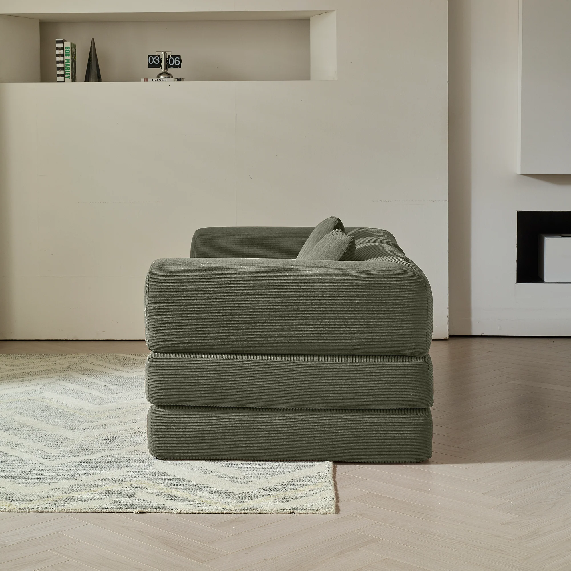 NÓVORA CASA 78.7'' comprimir Tapizado Sofá cama transformable con pana tela