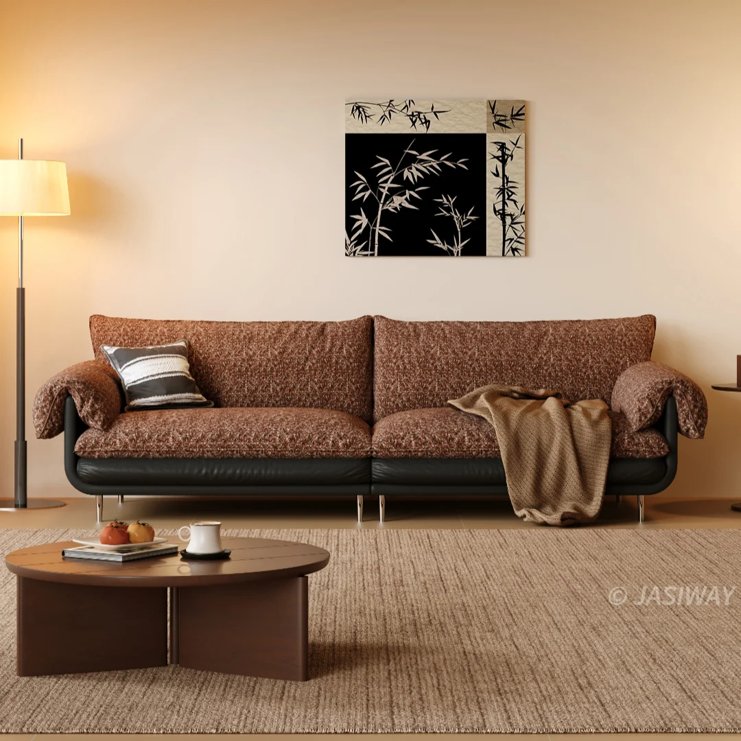 NÓVORA CASA profundo asiento Chenilla sofá con almohada superior brazos| 3-plazas Tapizado sofá con texturizado tela & bajo perfil estructura para Sala