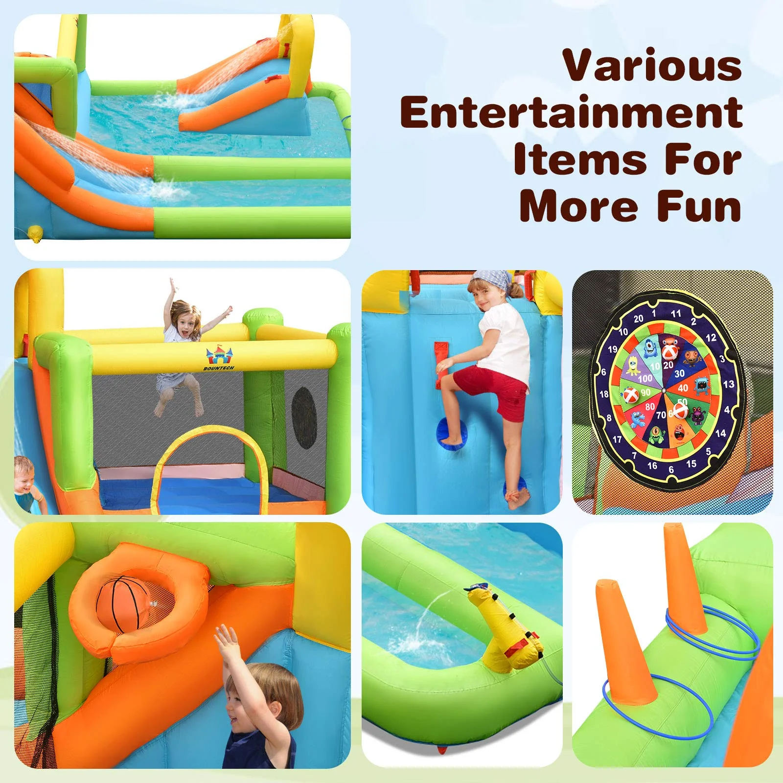 BOUNTECH Inflatable Water Slide, 20.5x11FT Mega Waterslide Park Bounce House for Outdoor Fun w/Long Slide