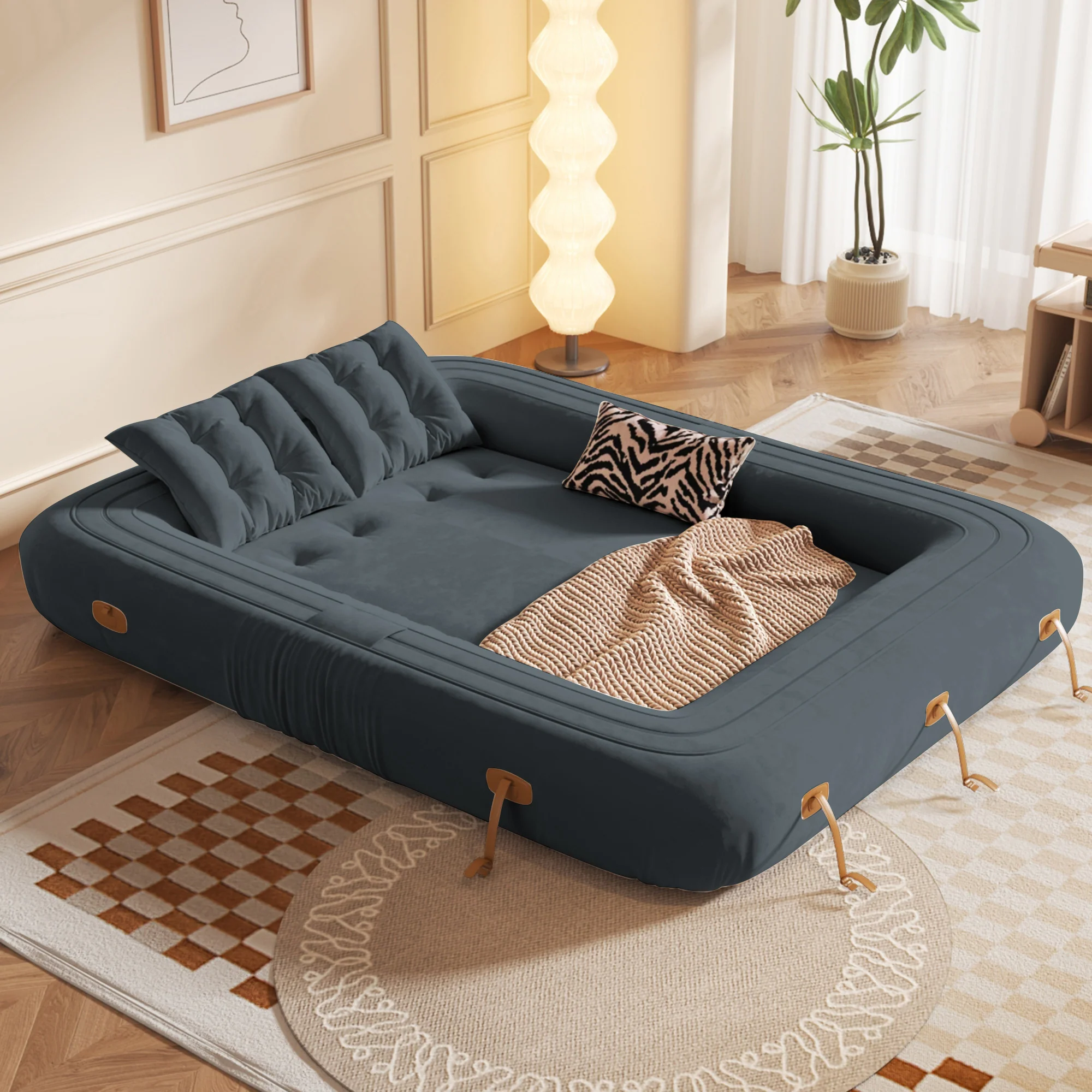 NÓVORA CASA puf saco estilo mascotas amigable plegable piso terciopelo Sofá cama