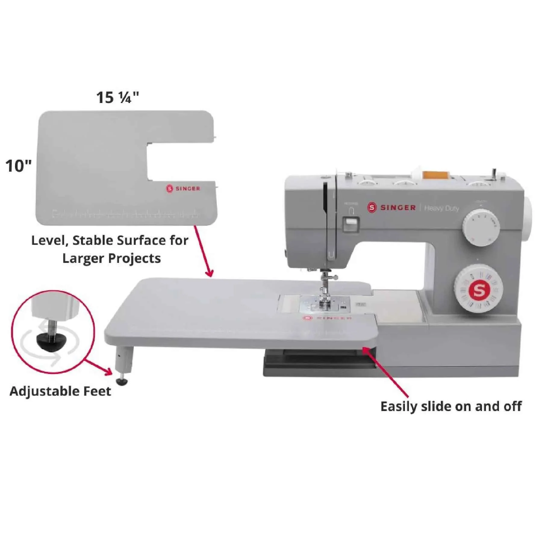 SINGER® Heavy Duty 4432 Sewing Machine & Extension Table Bundle