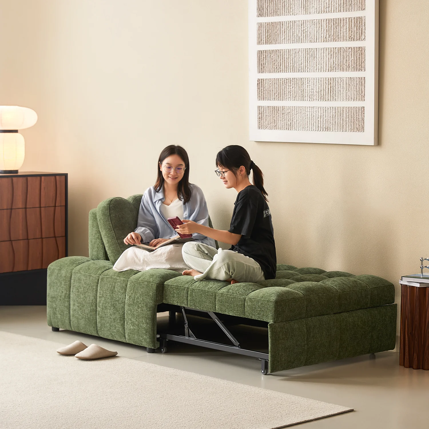 NÓVORA CASA Chenilla extraíble extraíble individual Sofá cama– espacio ahorrador descanso & visitas cama