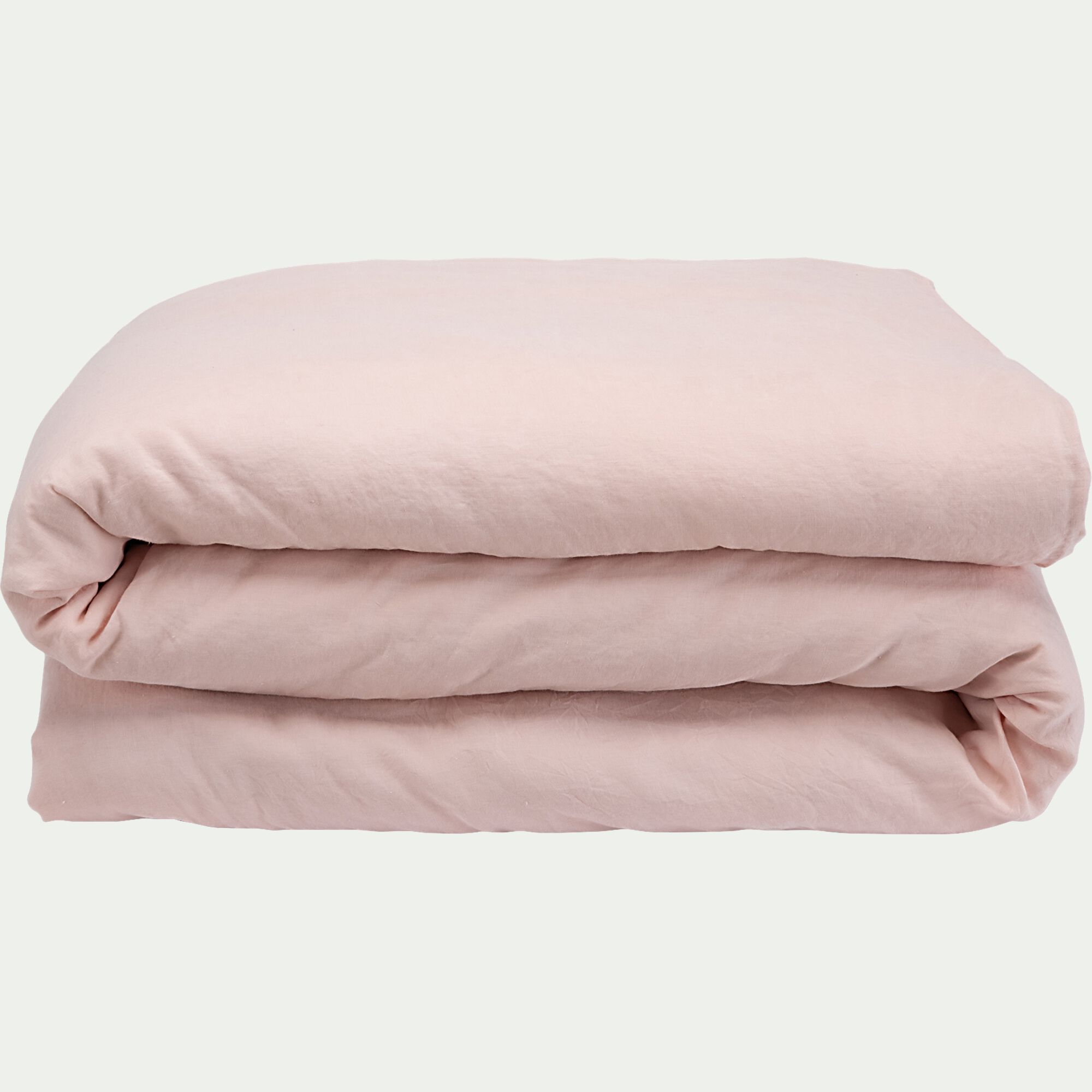 VENCE - Linge de lit uni en lin lavé - rose rosa