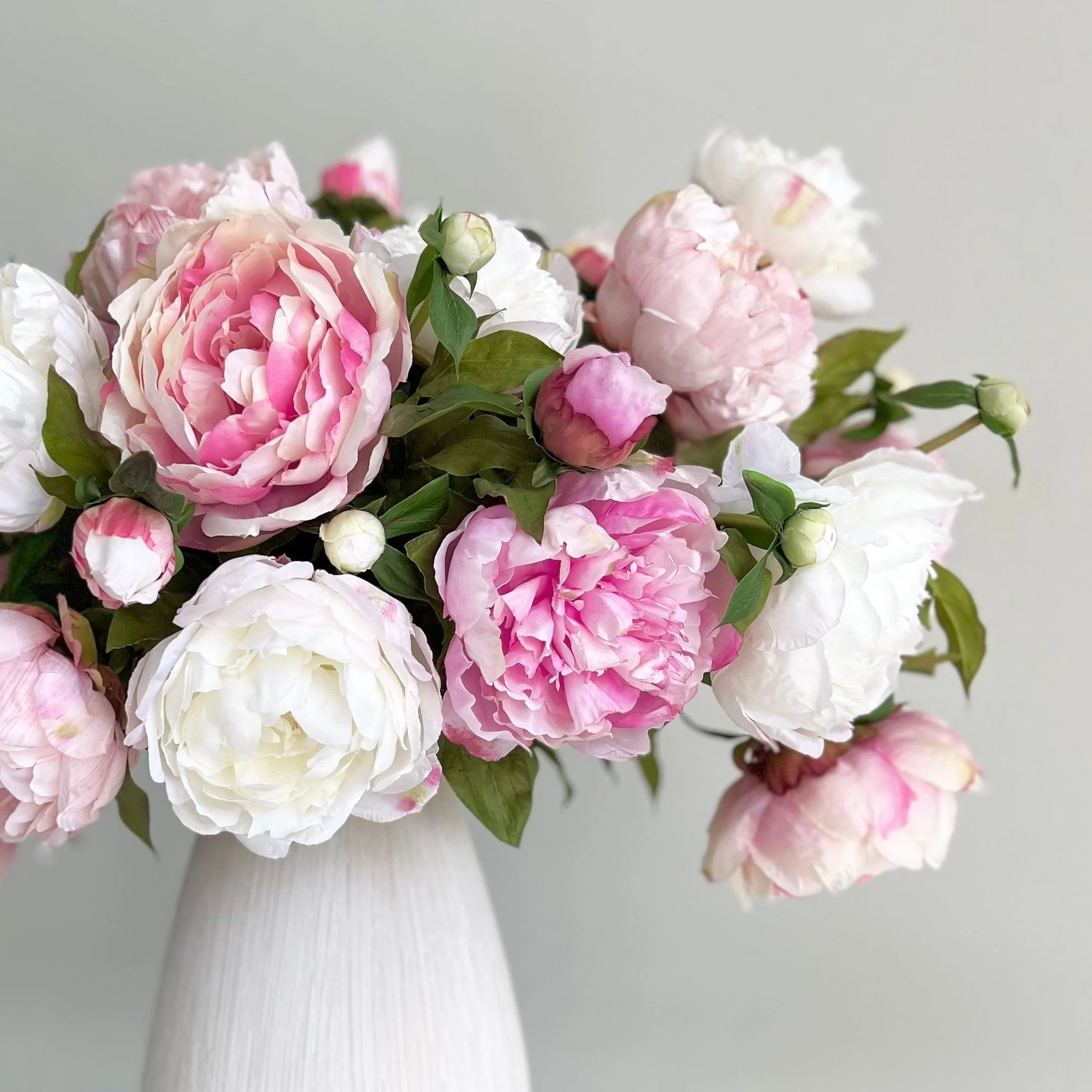 Artificial Pink & White Peony Bouquet