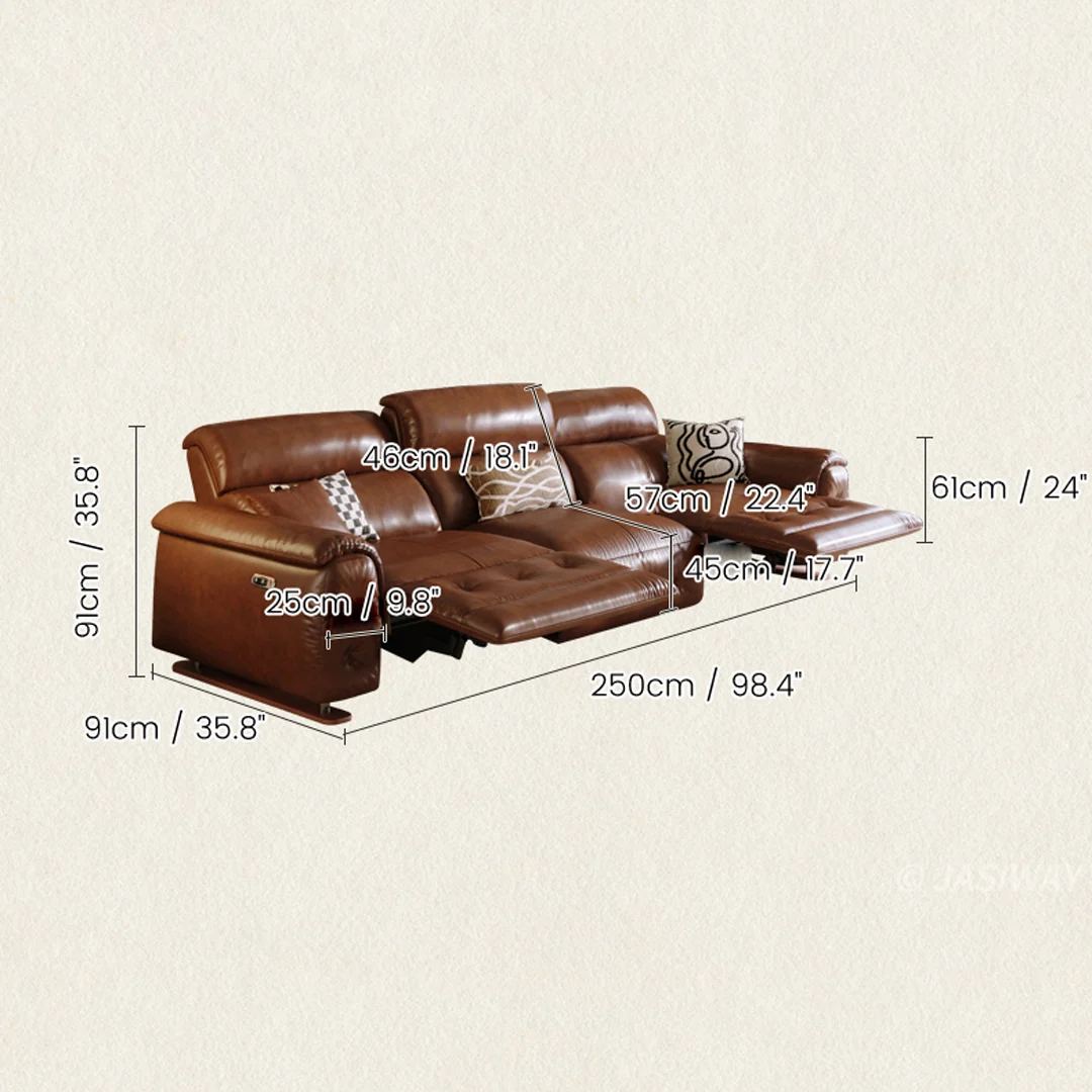 NÓVORA CASA eléctrico Reclinable sofá con doble reclinables & USB puertos| piel reclinable sofá para Sala