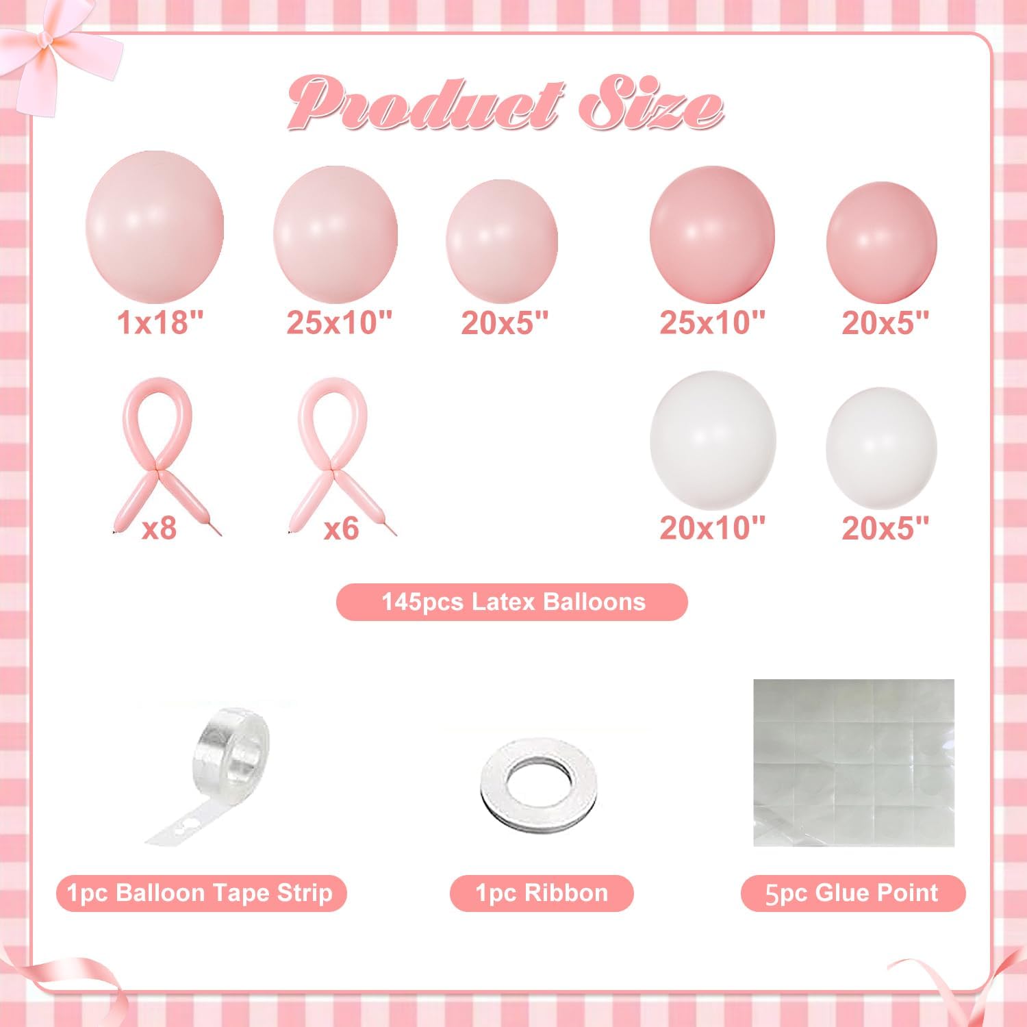 Pink Macaron Balloon Garland Kit for Baby Shower & Birthday