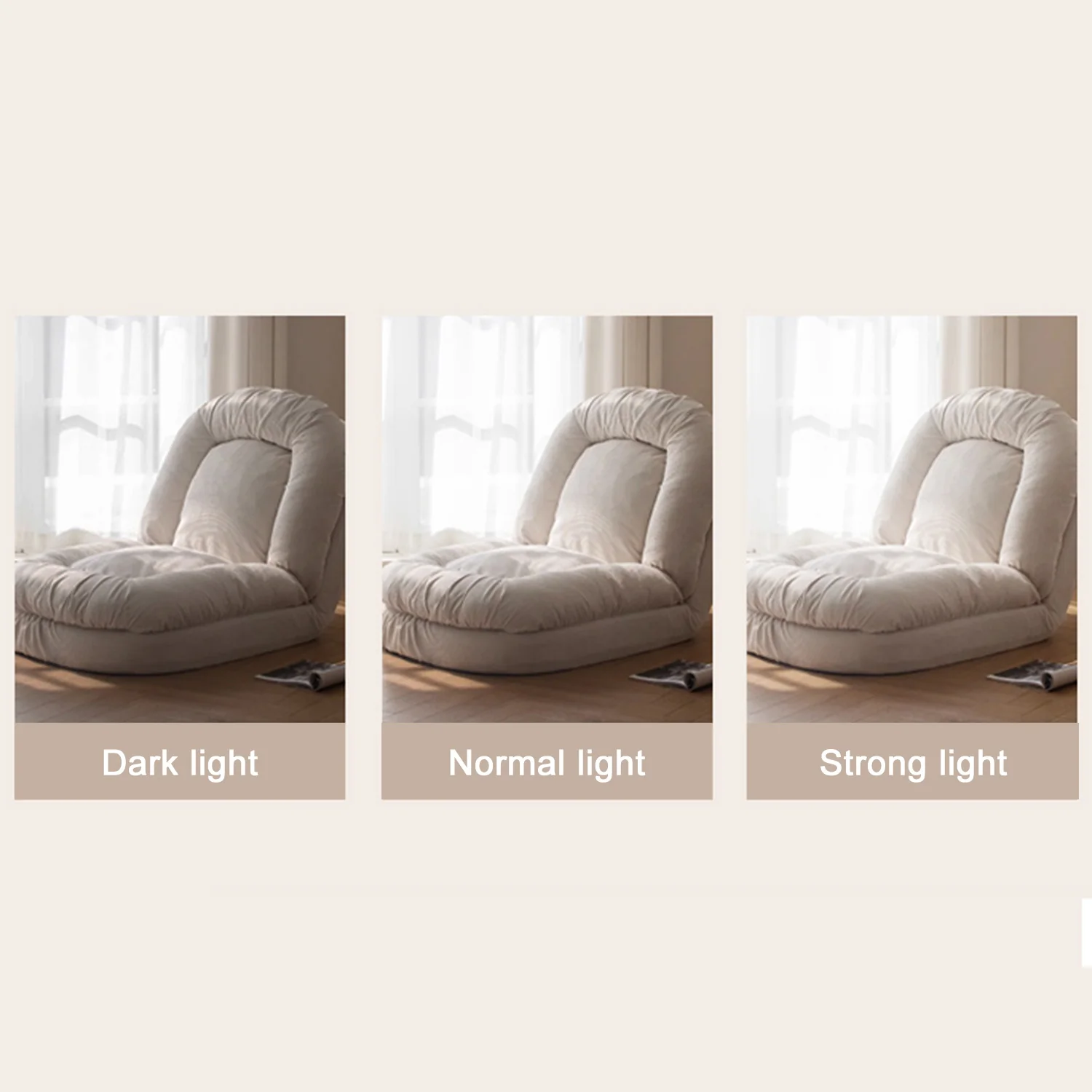 NÓVORA CASA transformable Sofá cama descanso sofá Beige peluche terciopelo