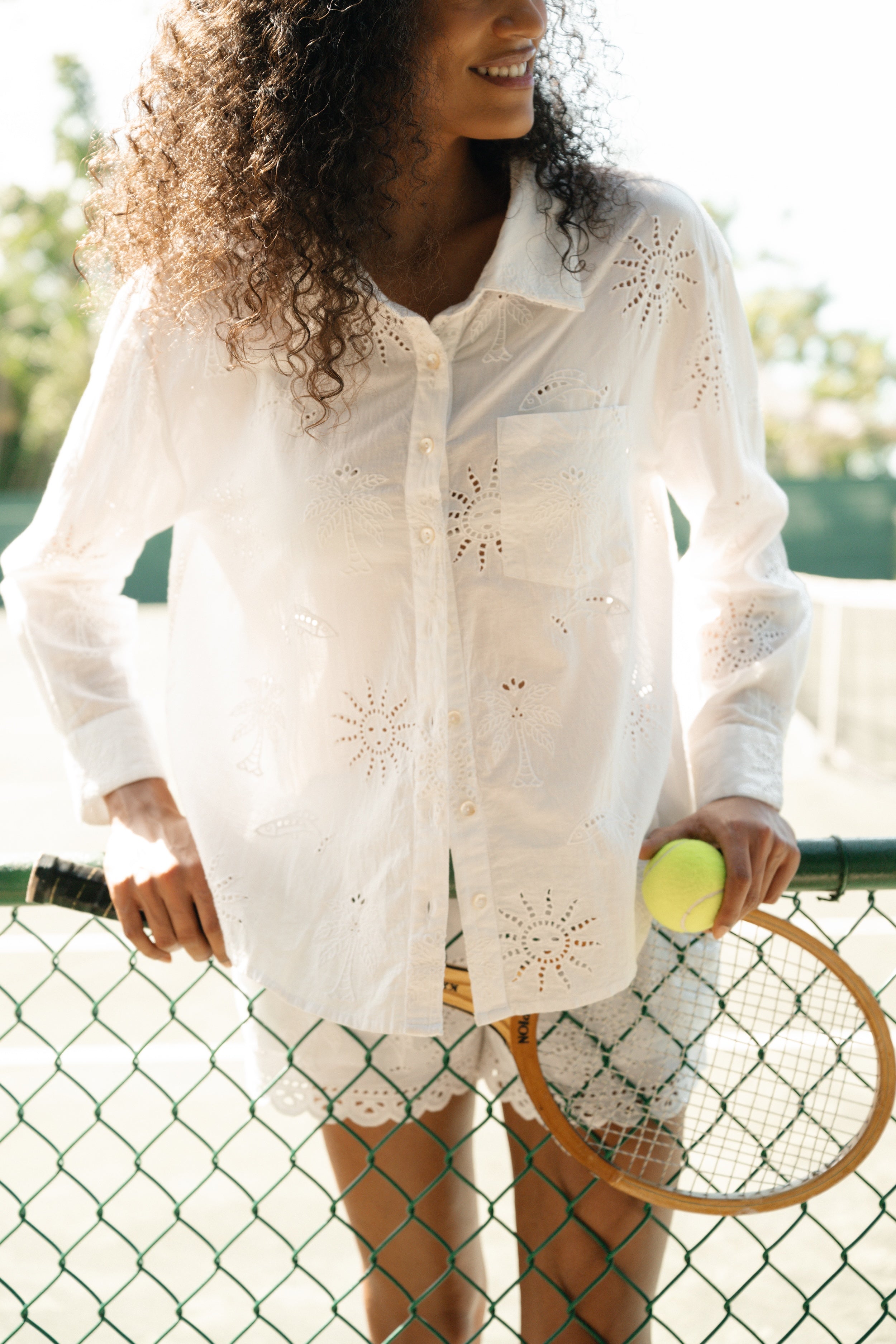 Sunny Days Eyelet Girlfriend Shirt