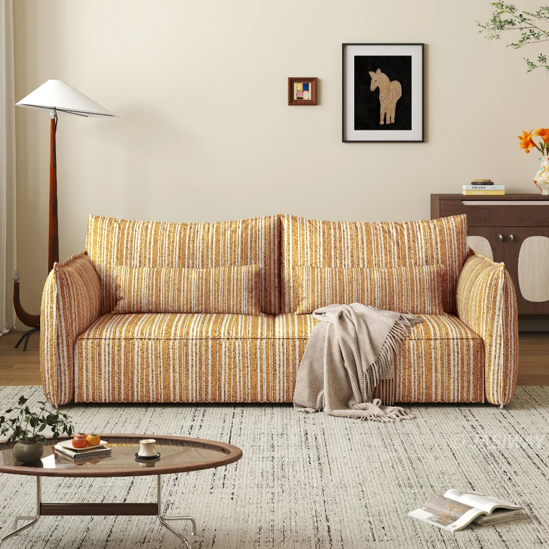 NÓVORA CASA a rayas Sofá cama transformable con extraíble extraíble diván & Ajustable respaldo| Tapizado Sofá cama sofá