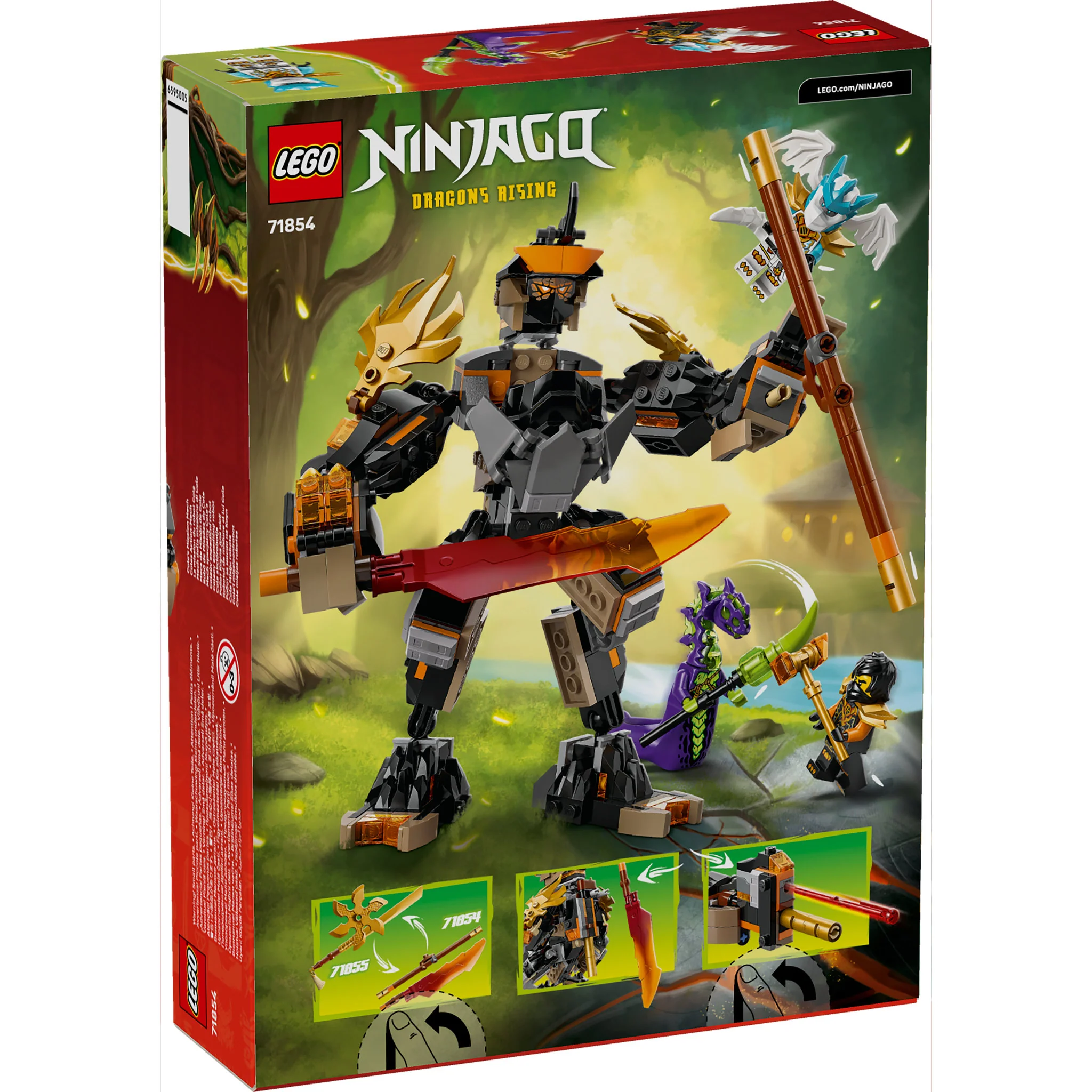 LEGO 71854 NINJAGO Cole's Mission Mech & Dragon Zane