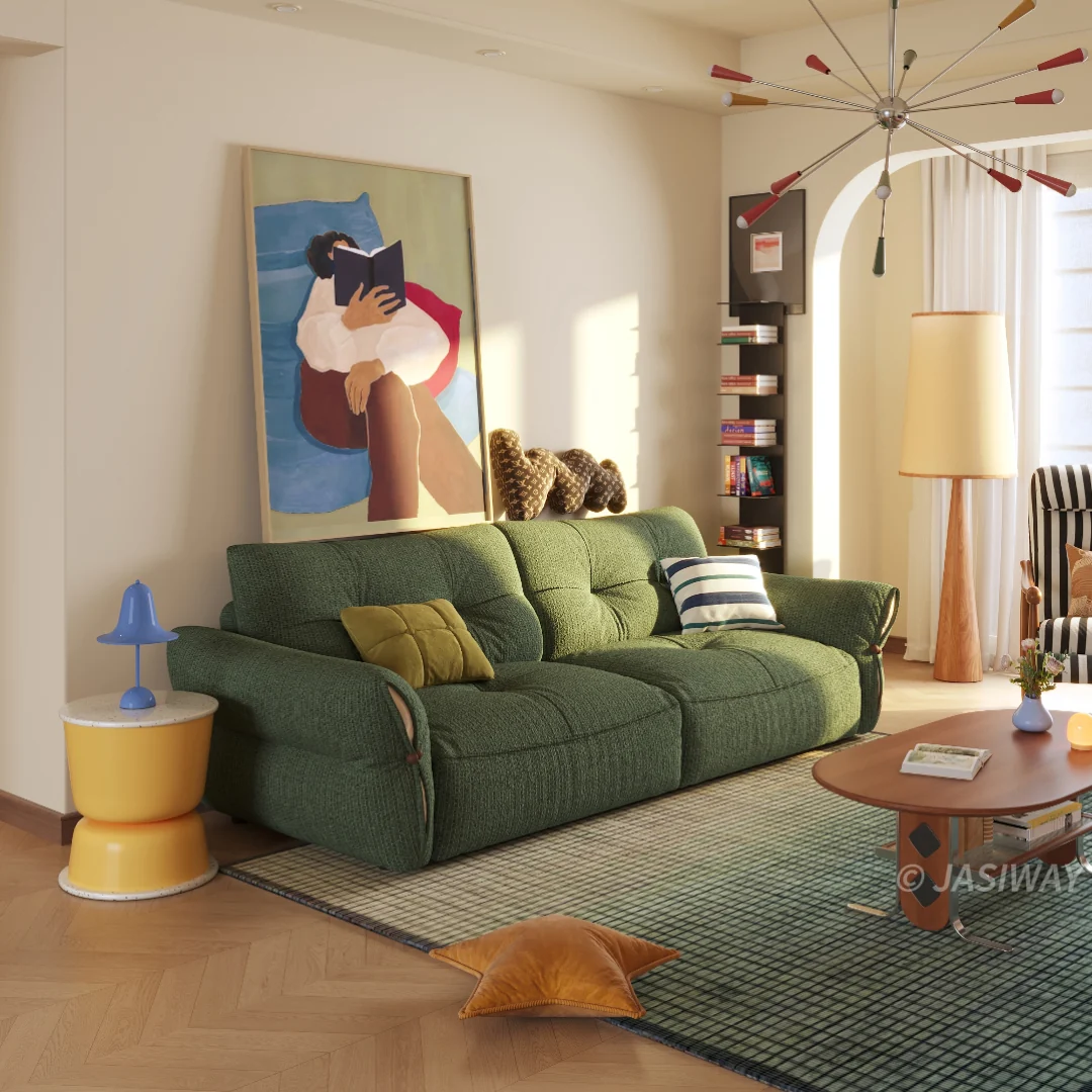 NÓVORA CASA nube sofá profundo asiento sofá| extragrande Chenilla tela 3-plazas con acolchado cojines, Moderno Sala sofá