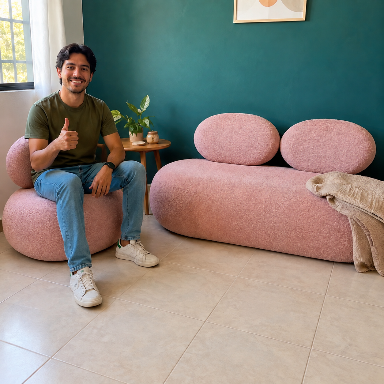 Rosa para dar un acento suave — escena ilustrativa IA