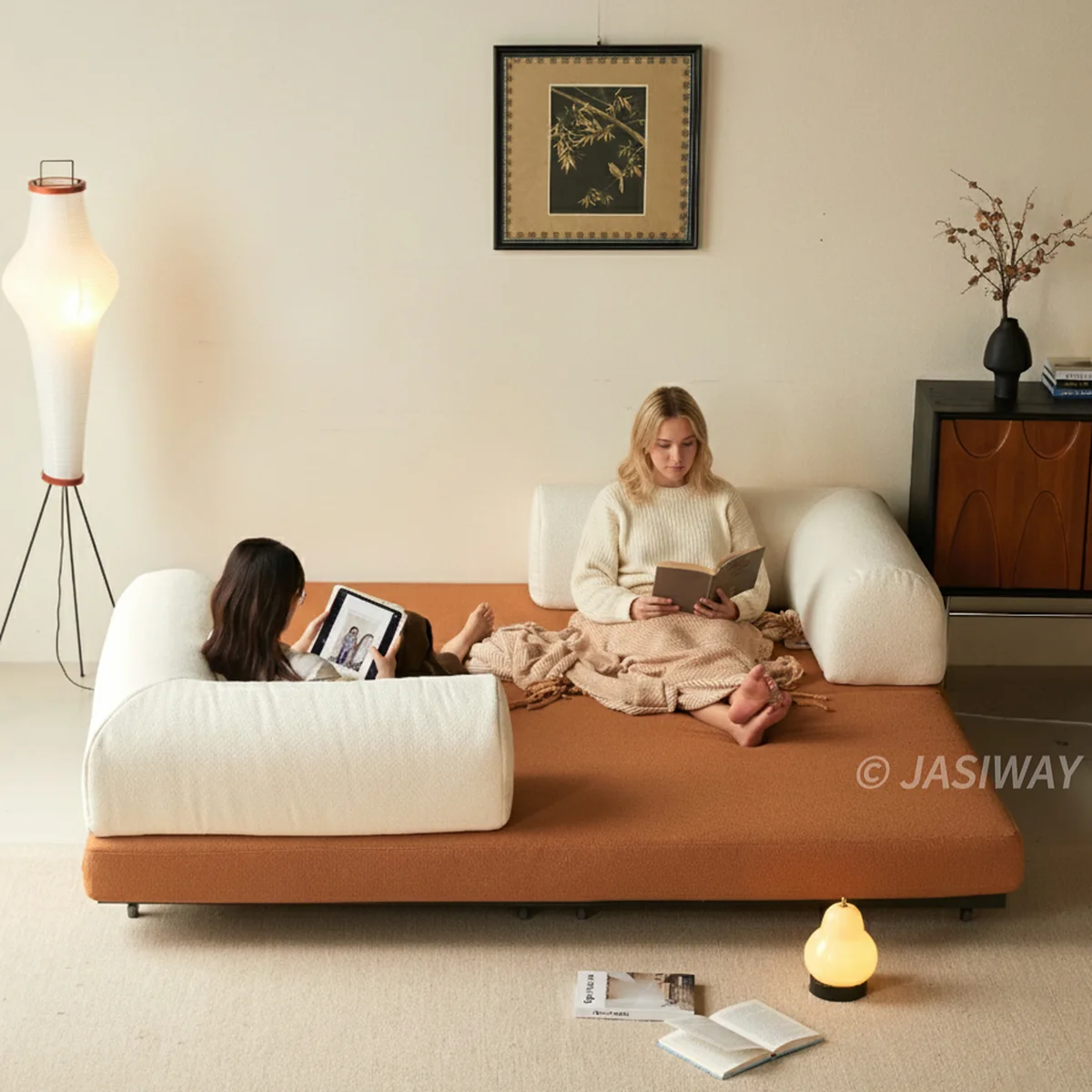 NÓVORA CASA modulable Sofá cama & Sofá cama| transformable diseño en Bouclé, Chenilla o pana tapizado