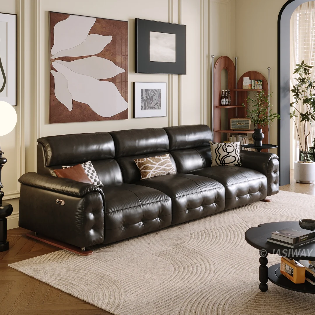 NÓVORA CASA eléctrico Reclinable sofá con doble reclinables & USB puertos| piel reclinable sofá para Sala