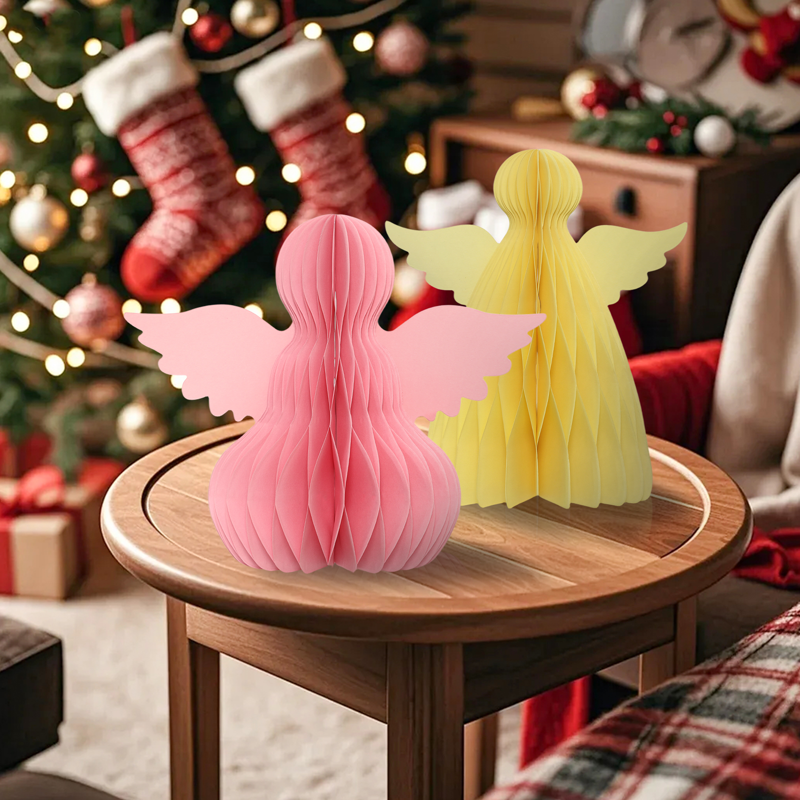 Cute Angel Paper Honeycomb Christmas Ornaments