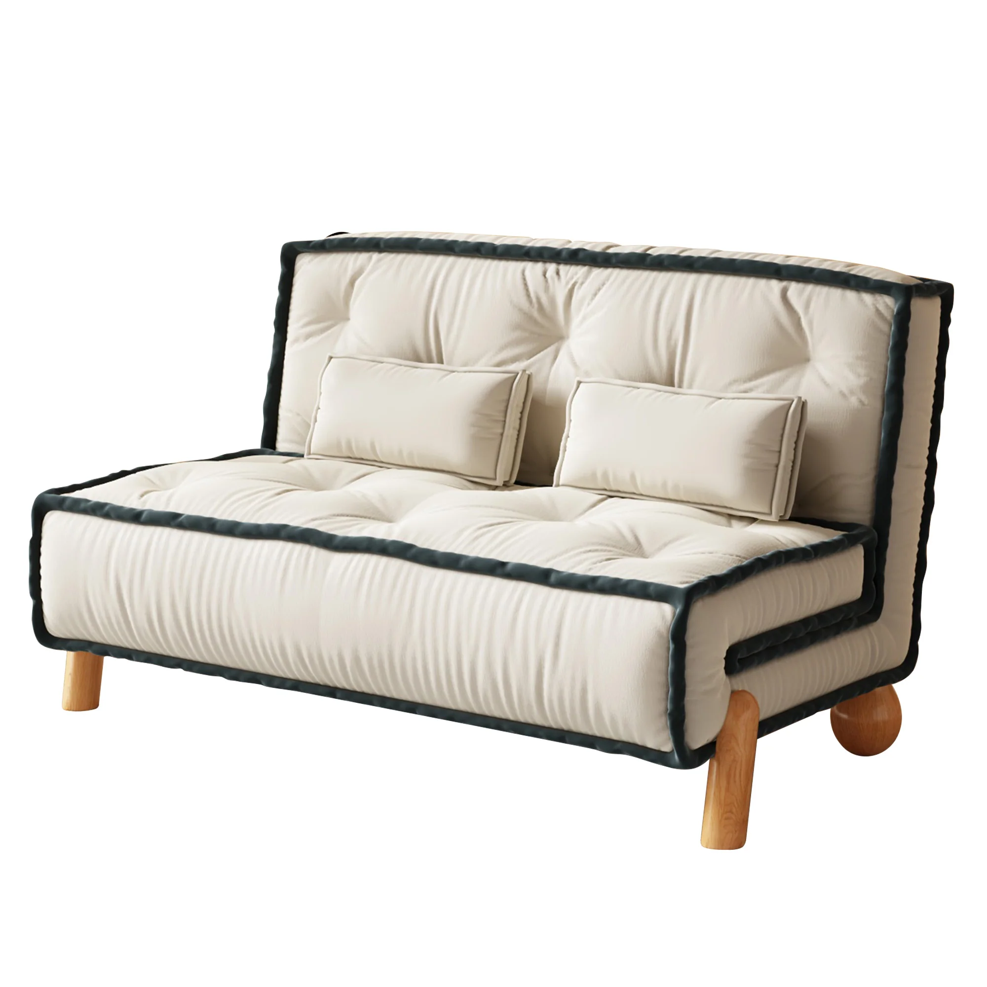 NÓVORA CASA transformable sin brazos Sofá cama individual sillón con Madera maciza patas
