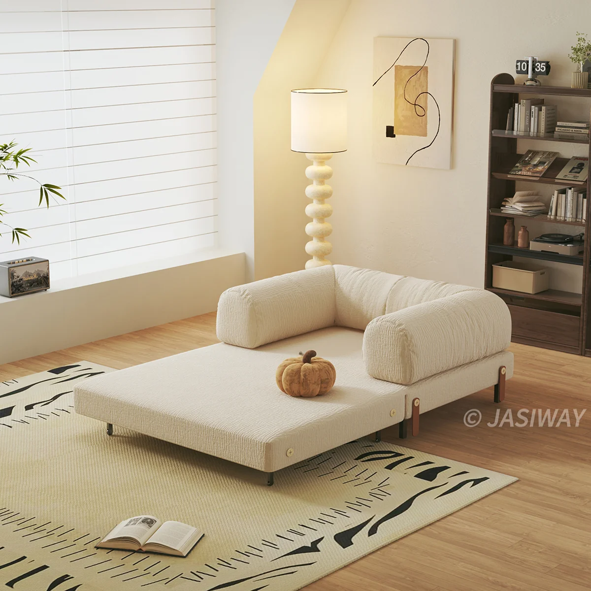 NÓVORA CASA modulable Sofá cama & Sofá cama| transformable diseño en Bouclé, Chenilla o pana tapizado