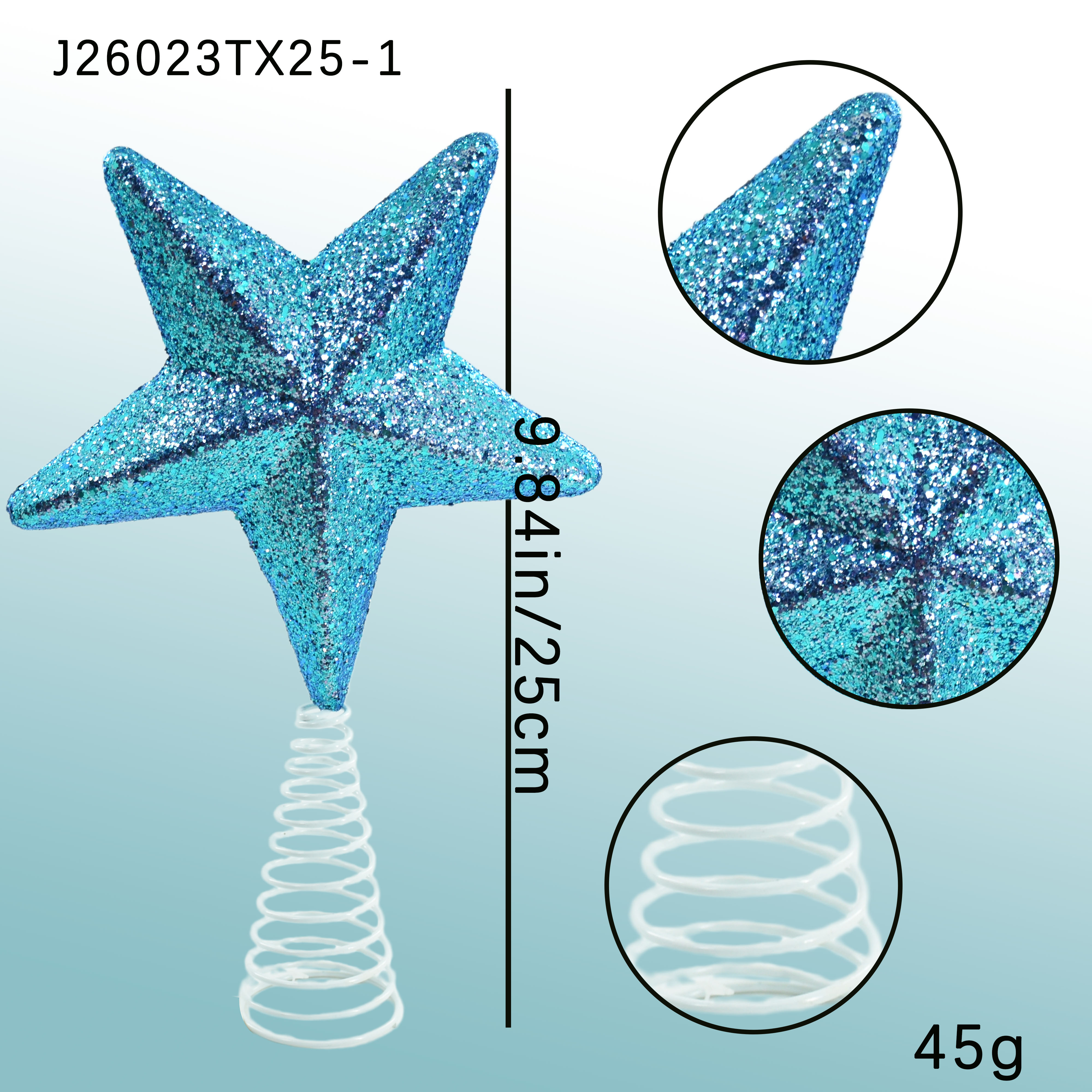 Glitter Christmas Tree Topper Star Decoration